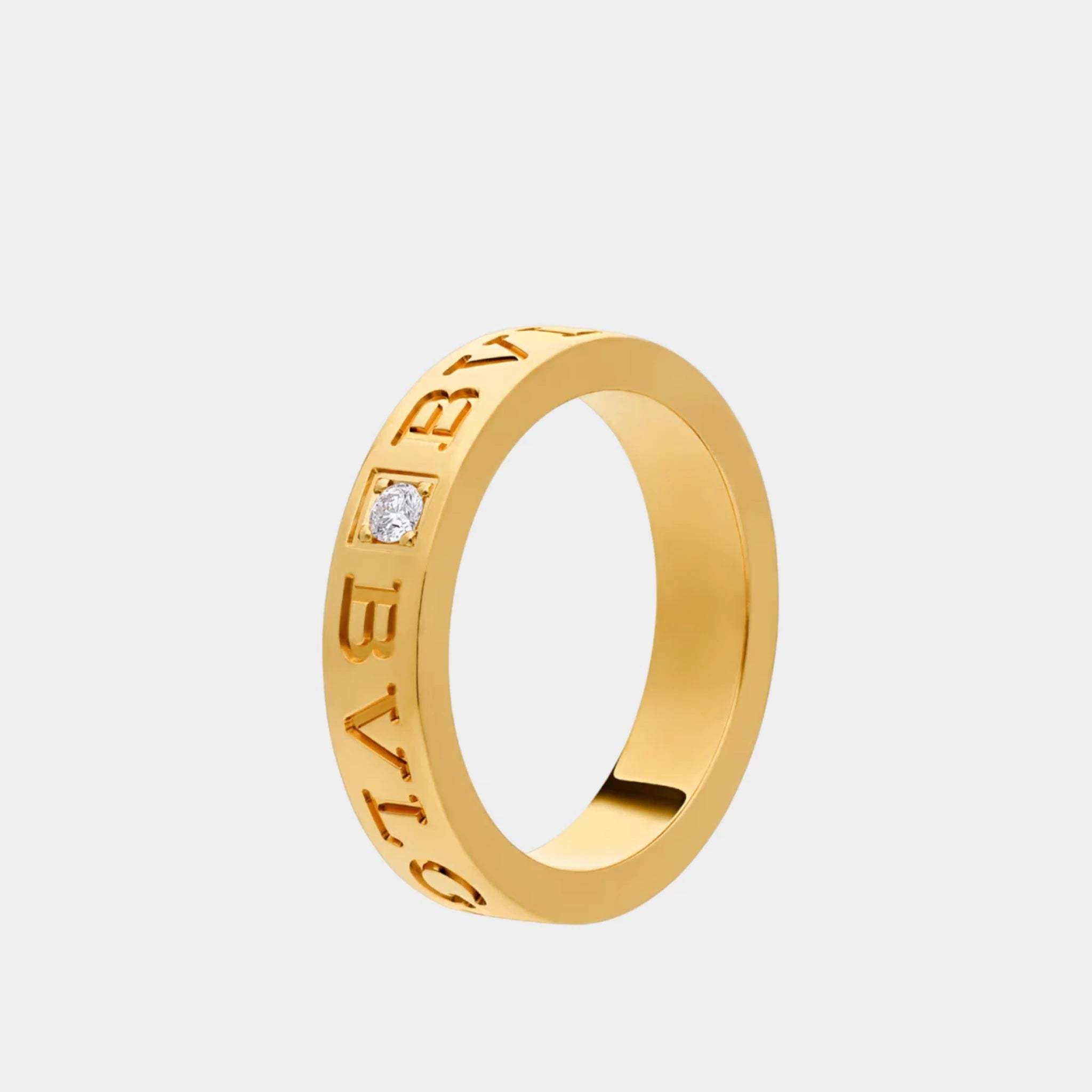 Bvlgari B.zero1 Essential Gold Band Diamond Ring, Yellow Gold, Side
