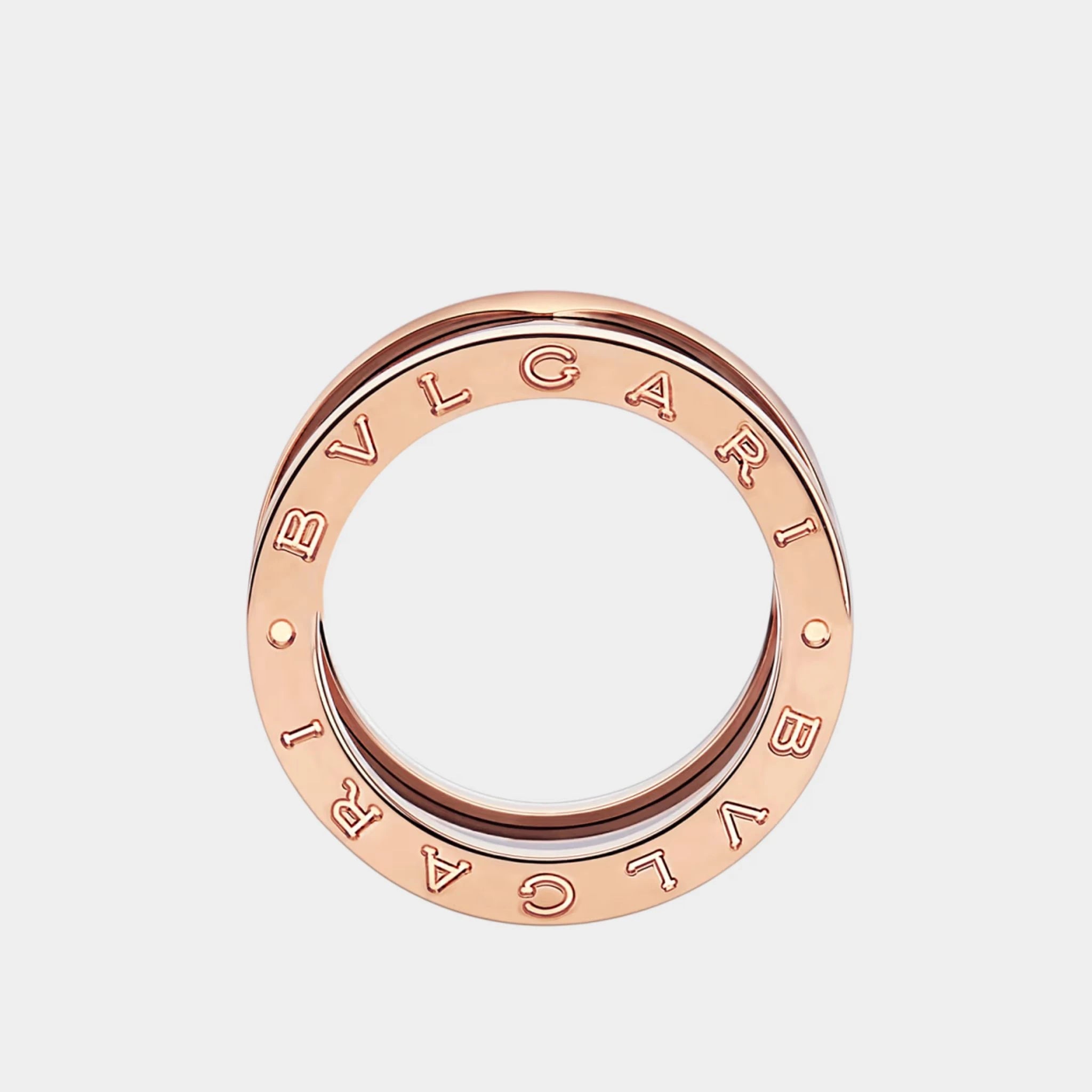 Bvlgari B.zero1 Four-band ring Two Rose Gold Loop-Black Ceramic Spiral