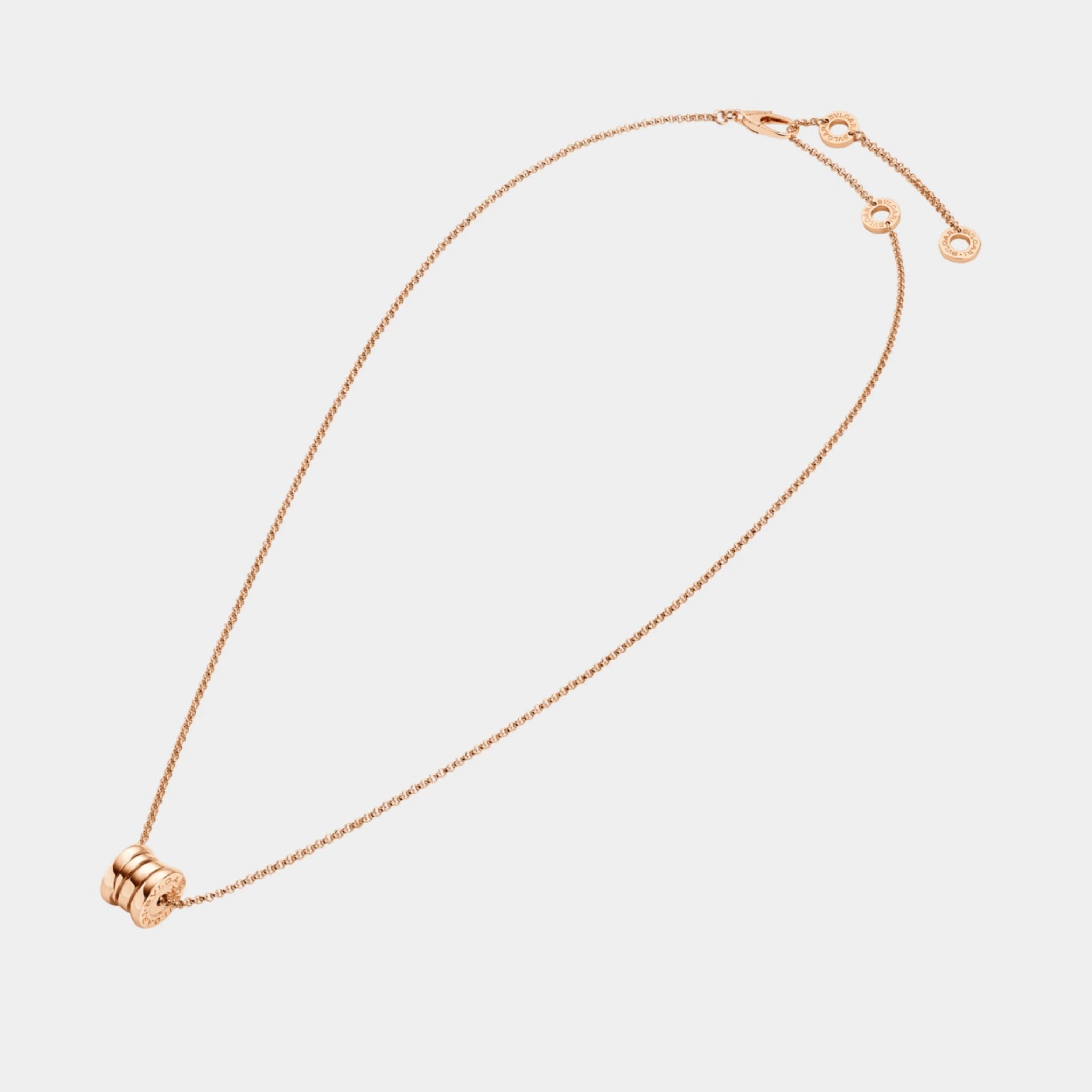 B.zero1 gold round mini pendant necklace , Rose Gold, Far