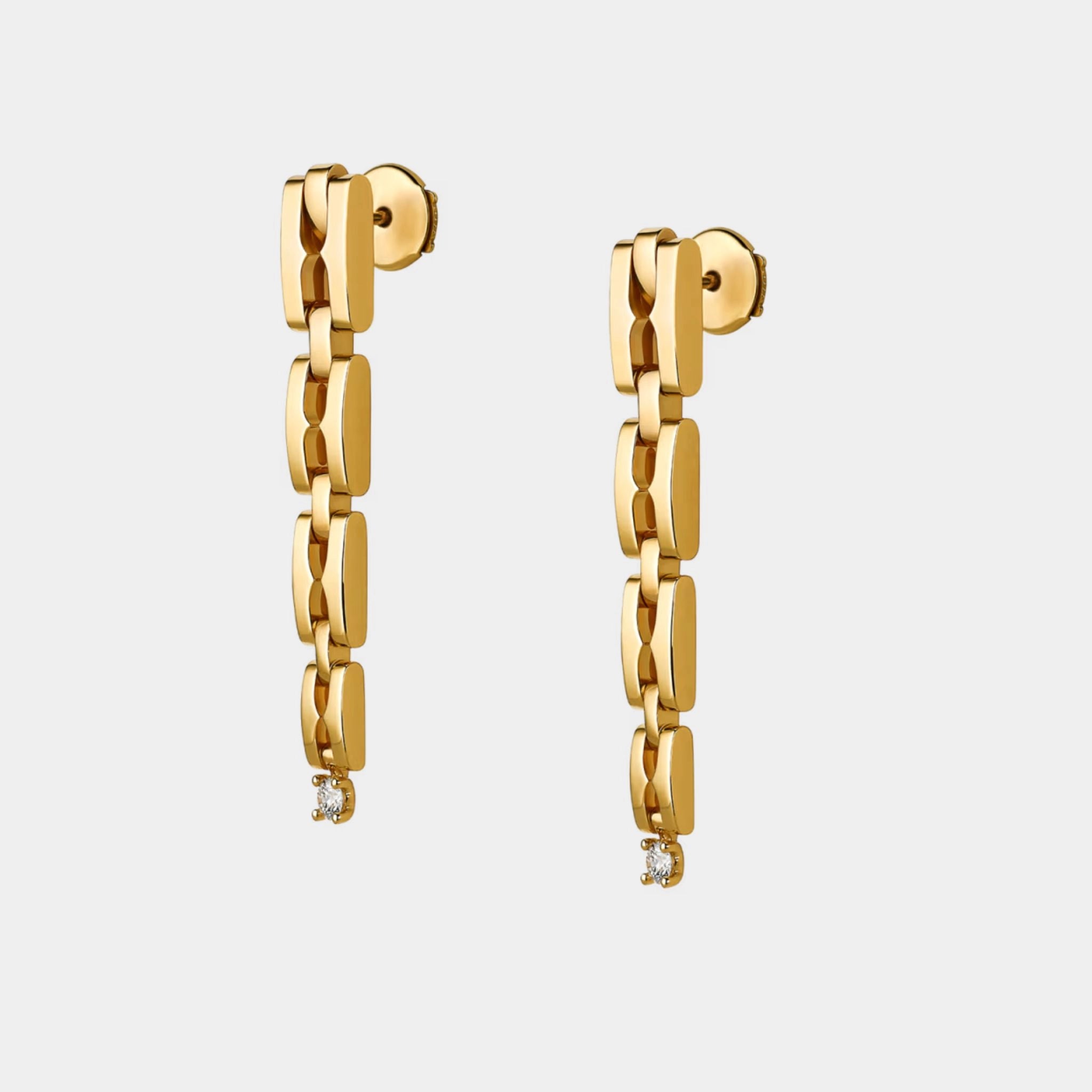 B.zero1 Rock Chain yellow gold pendant earrings , Side