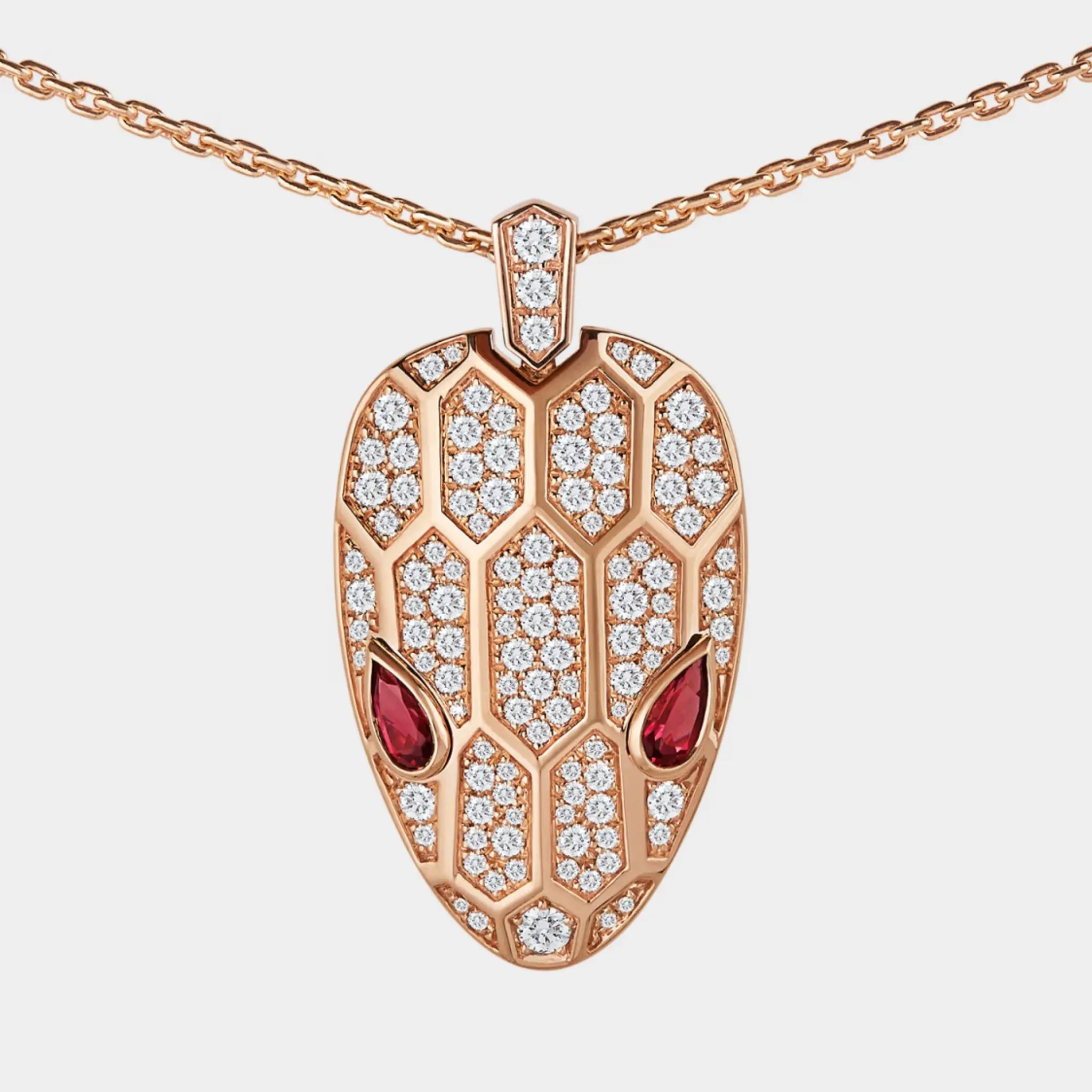 Serpenti Rose Gold Necklace Rubellite
