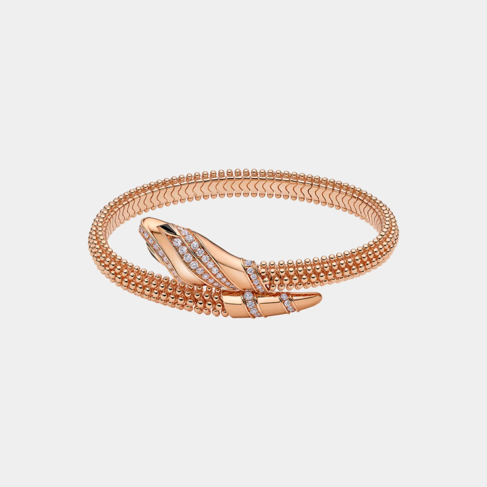 Bvlgari Serpenti Bracelet Single Coil with Diamonds & Black Onyx, Top