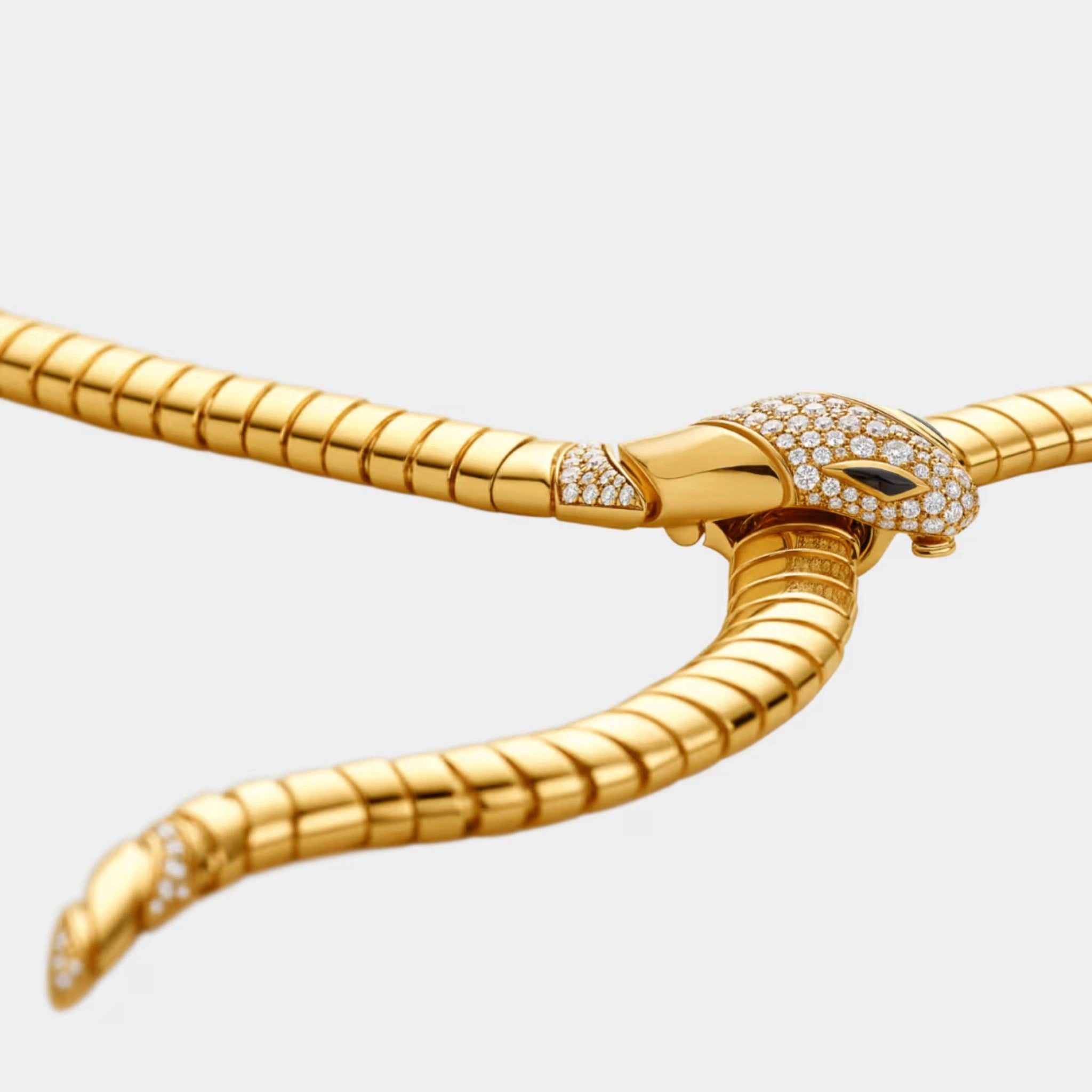 Bvlgari Serpenti Tubogas Diamond Necklace , closeup