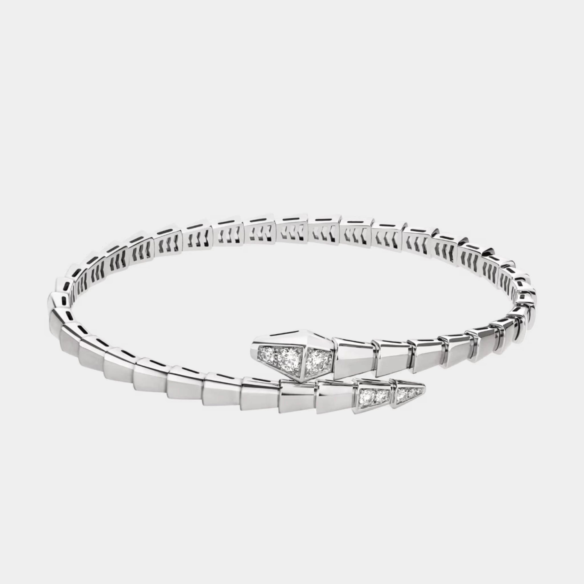 Serpenti Viper Bracelet Diamonds, White Gold, Side