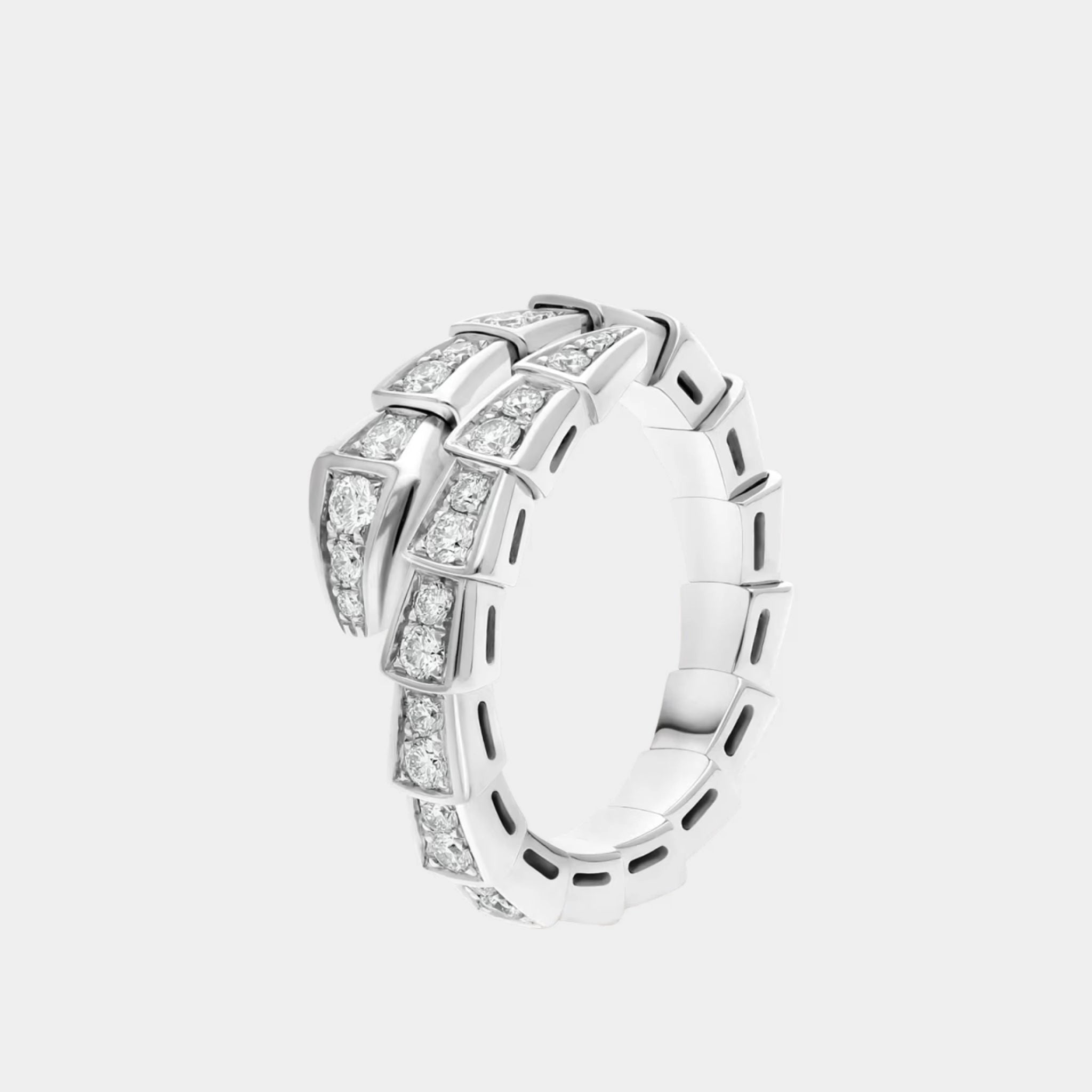 Bvlgari Serpenti Viper Diamond Ring 1 Loop, WhiteGold, Side