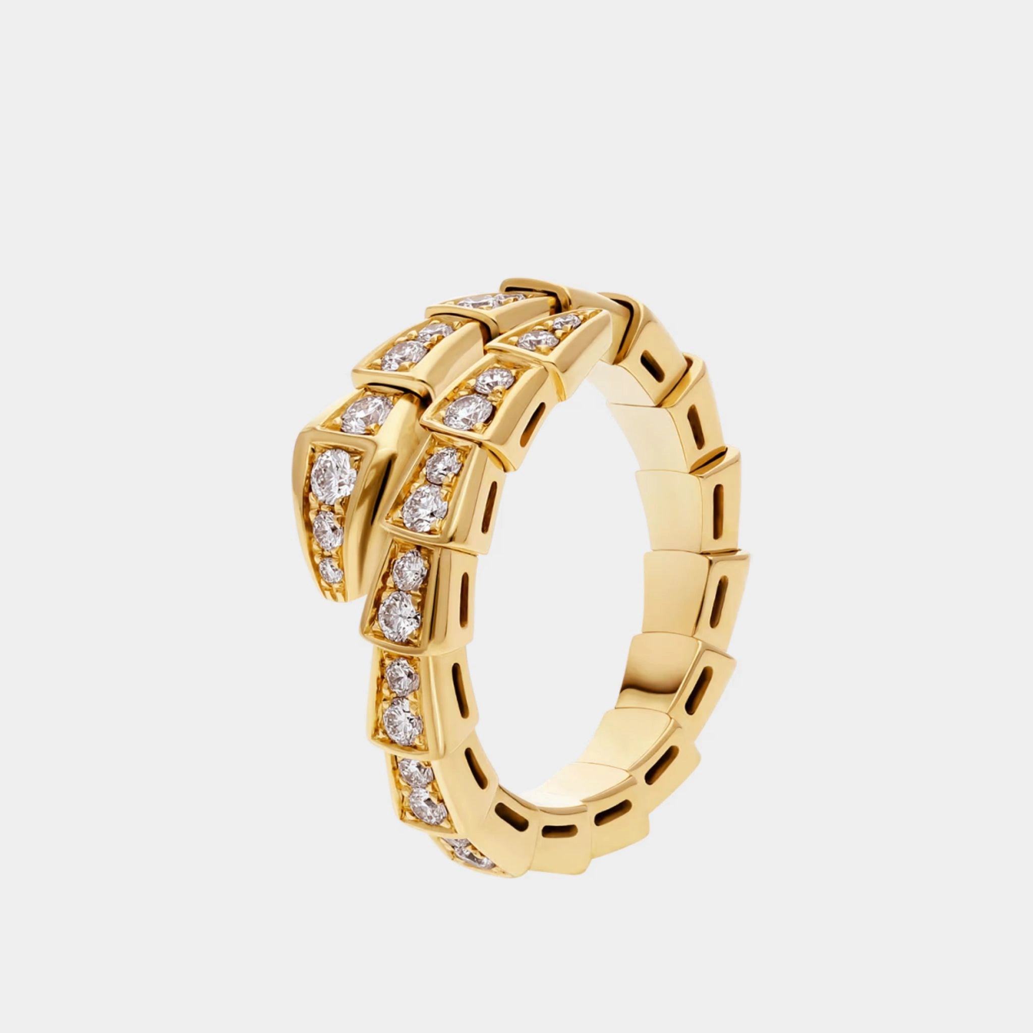 Bvlgari Serpenti Viper Diamond Ring 1 Loop, yellow Gold, Front