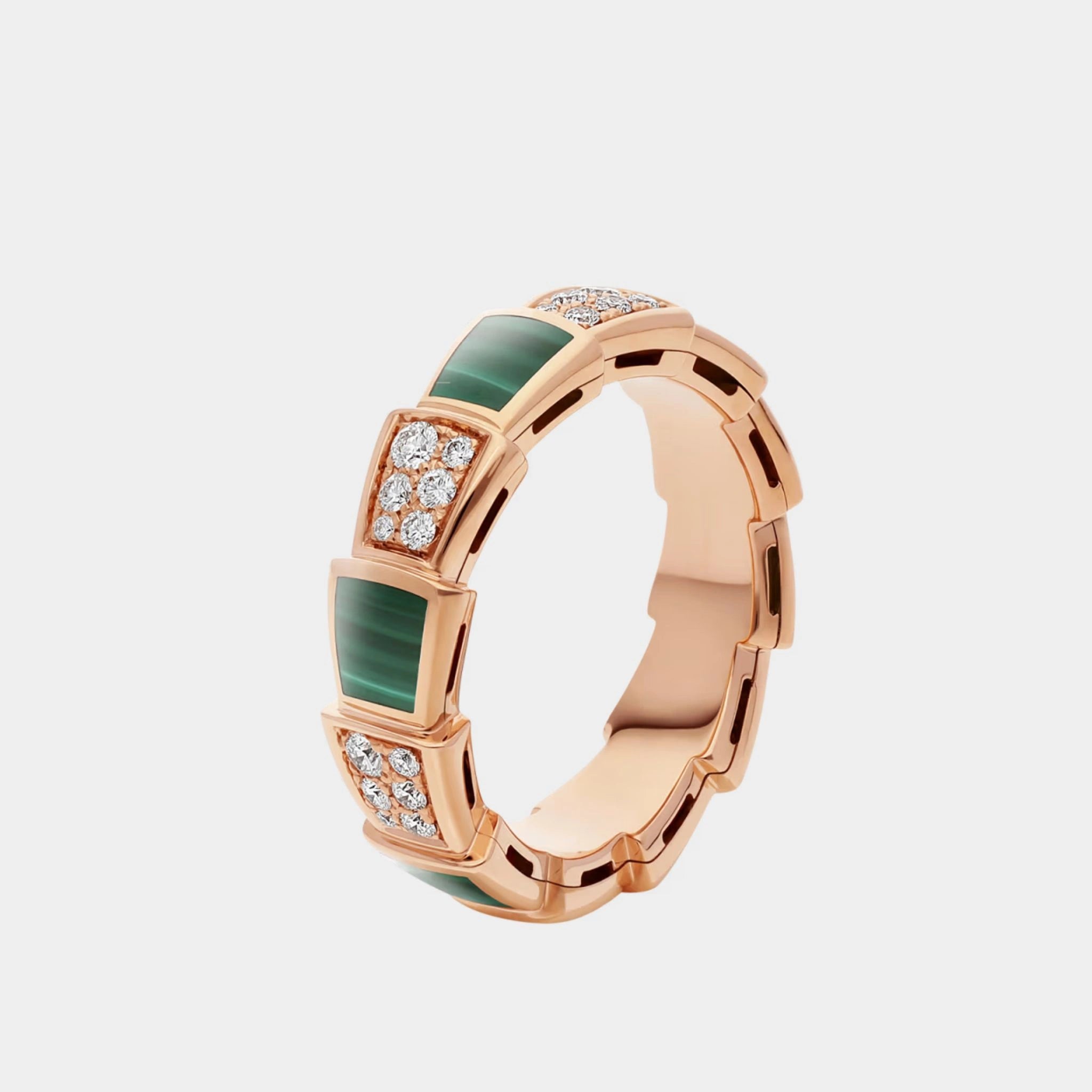 Bvlgari Serpenti Viper diamond Ring With Gemstone, rose Gold, Side