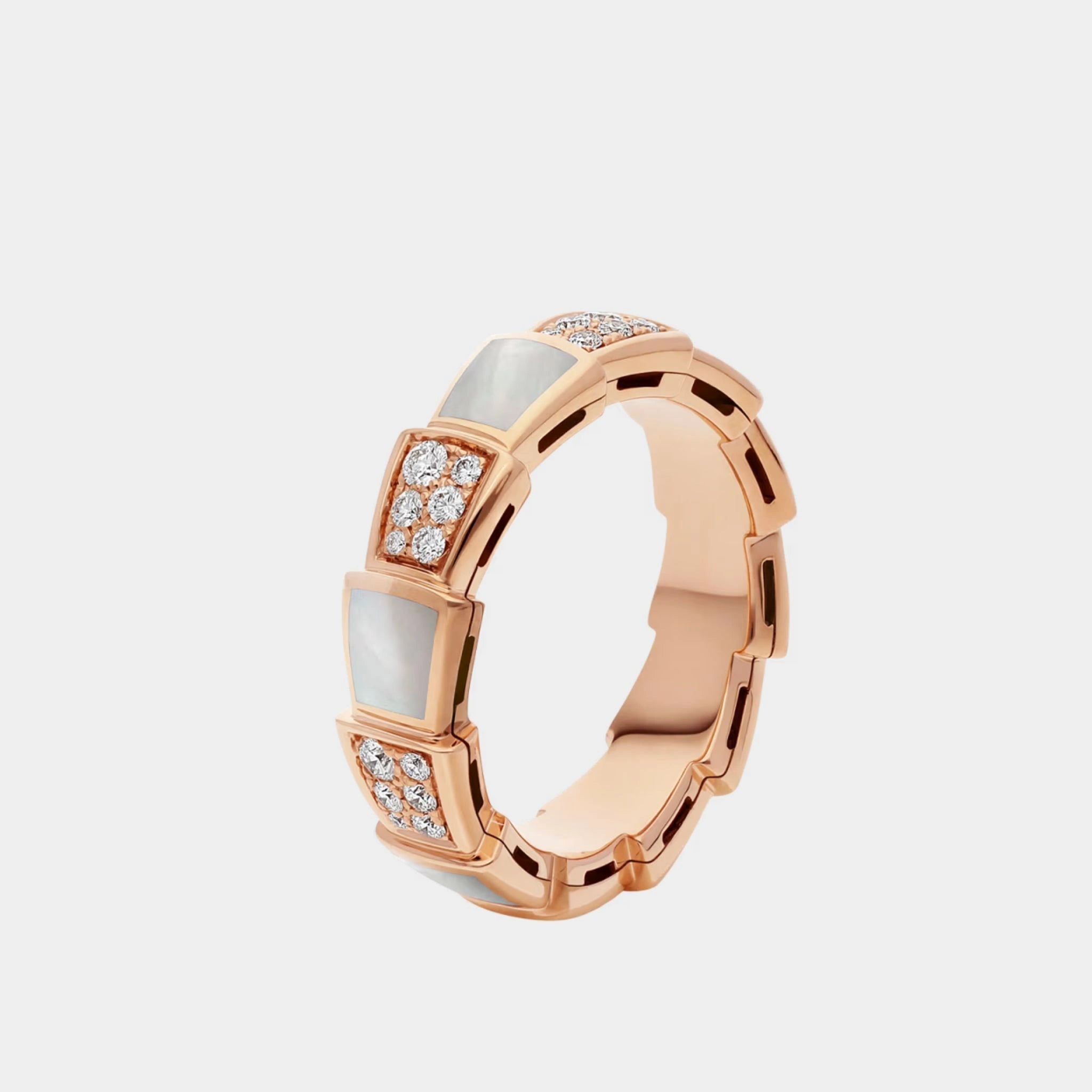 Bvlgari Serpenti Viper diamond Ring With Gemstone, rose Gold, Side