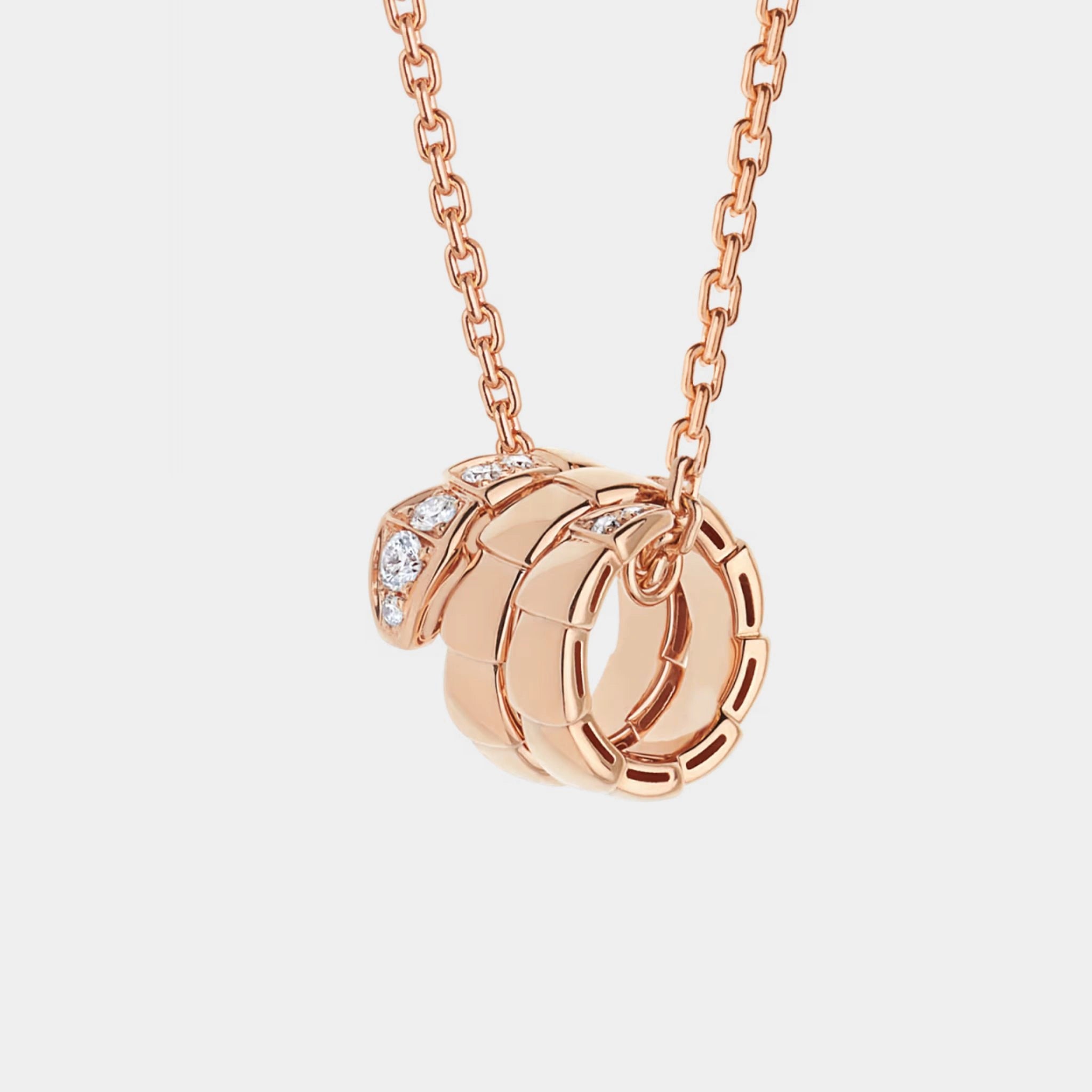 Serpenti Viper Necklace Rose Gold, Front