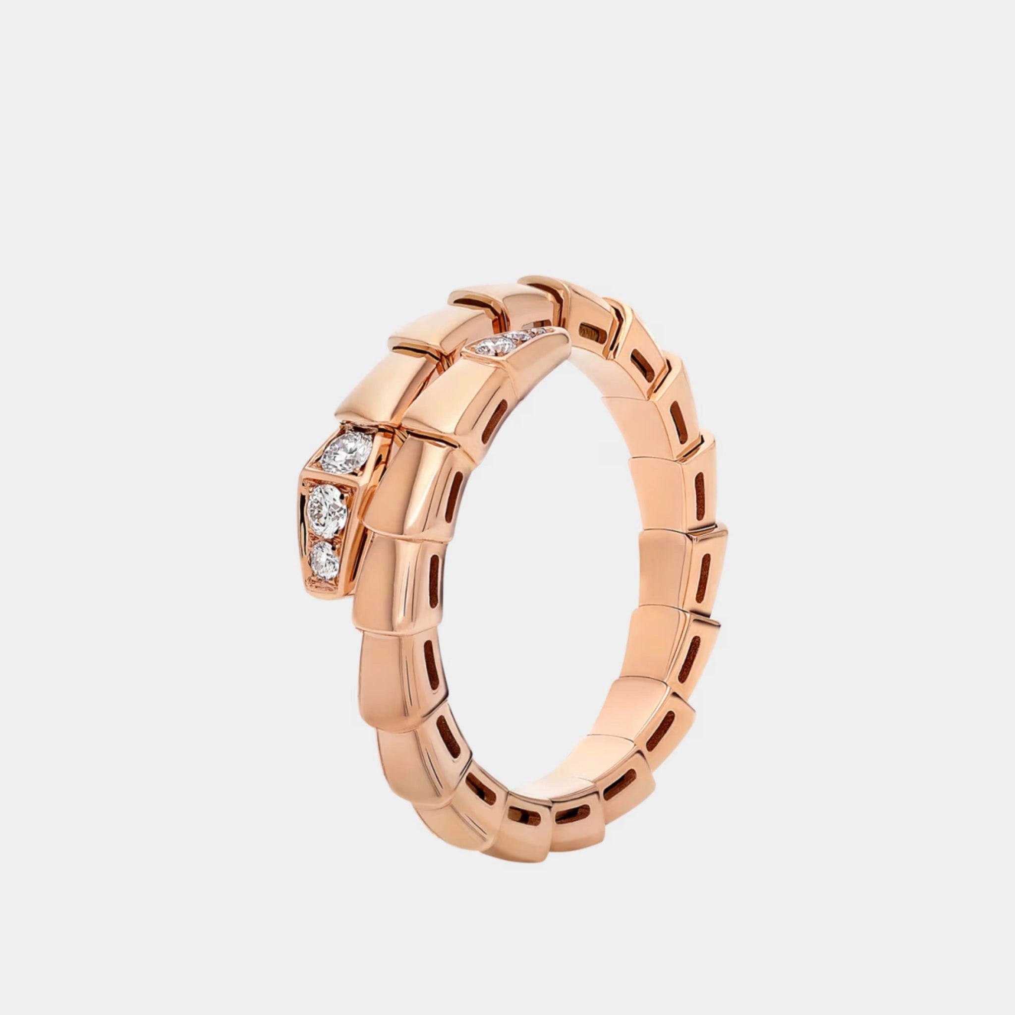Bvlgari Serpenti Viper Ring 1 Loop, Rose Gold, Side