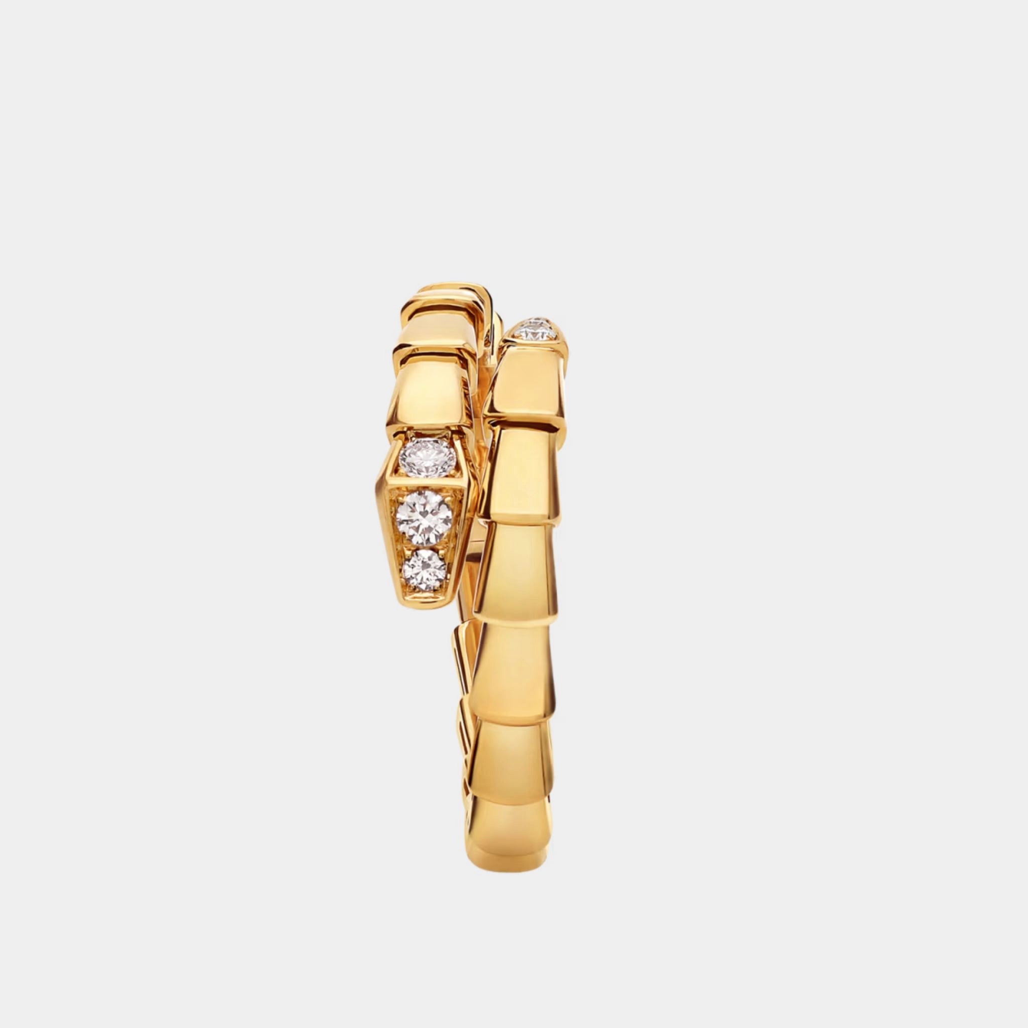 Bvlgari Serpenti Viper Ring 1 Loop, Yellow Gold, Front