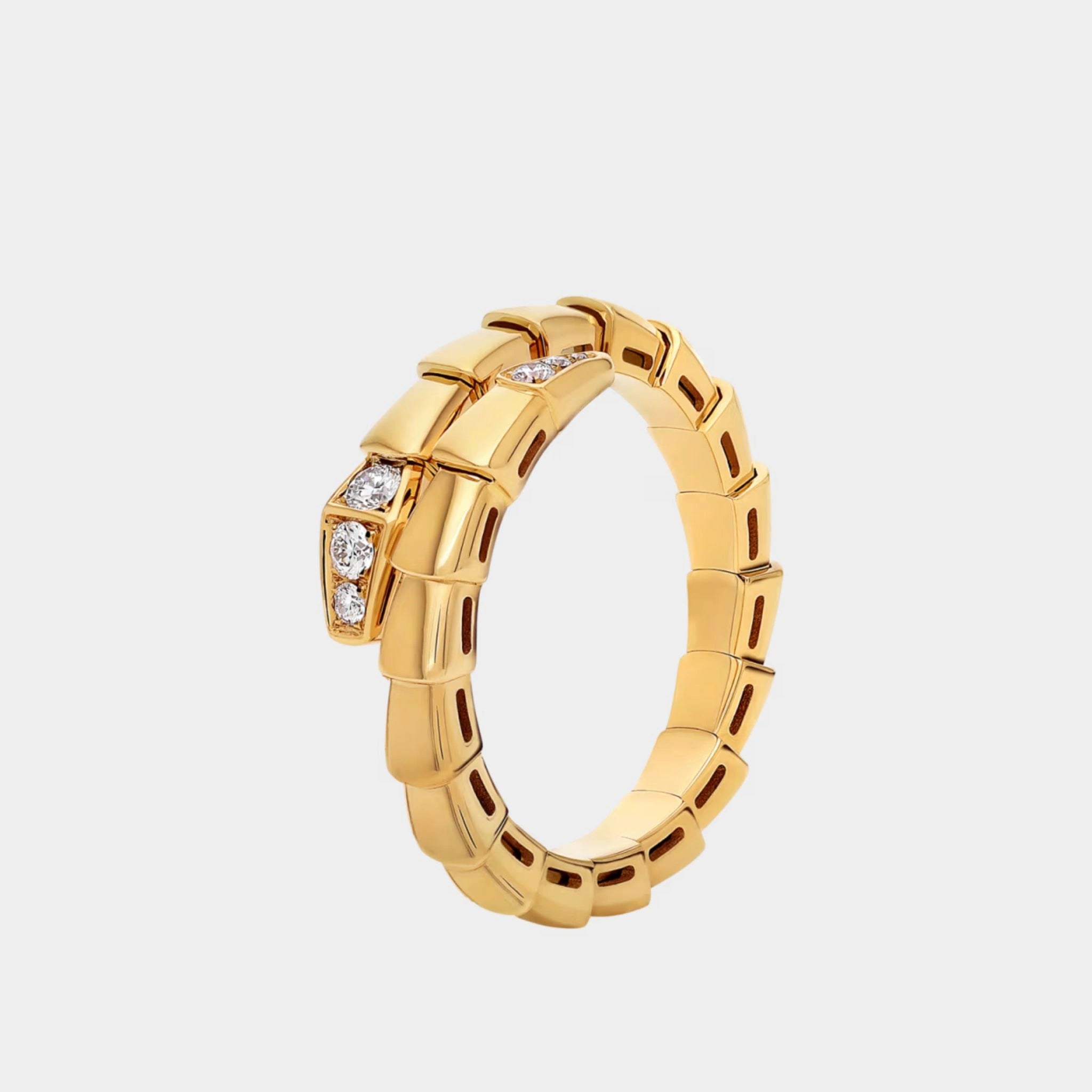 Bvlgari Serpenti Viper Ring 1 Loop, Yellow Gold, Front