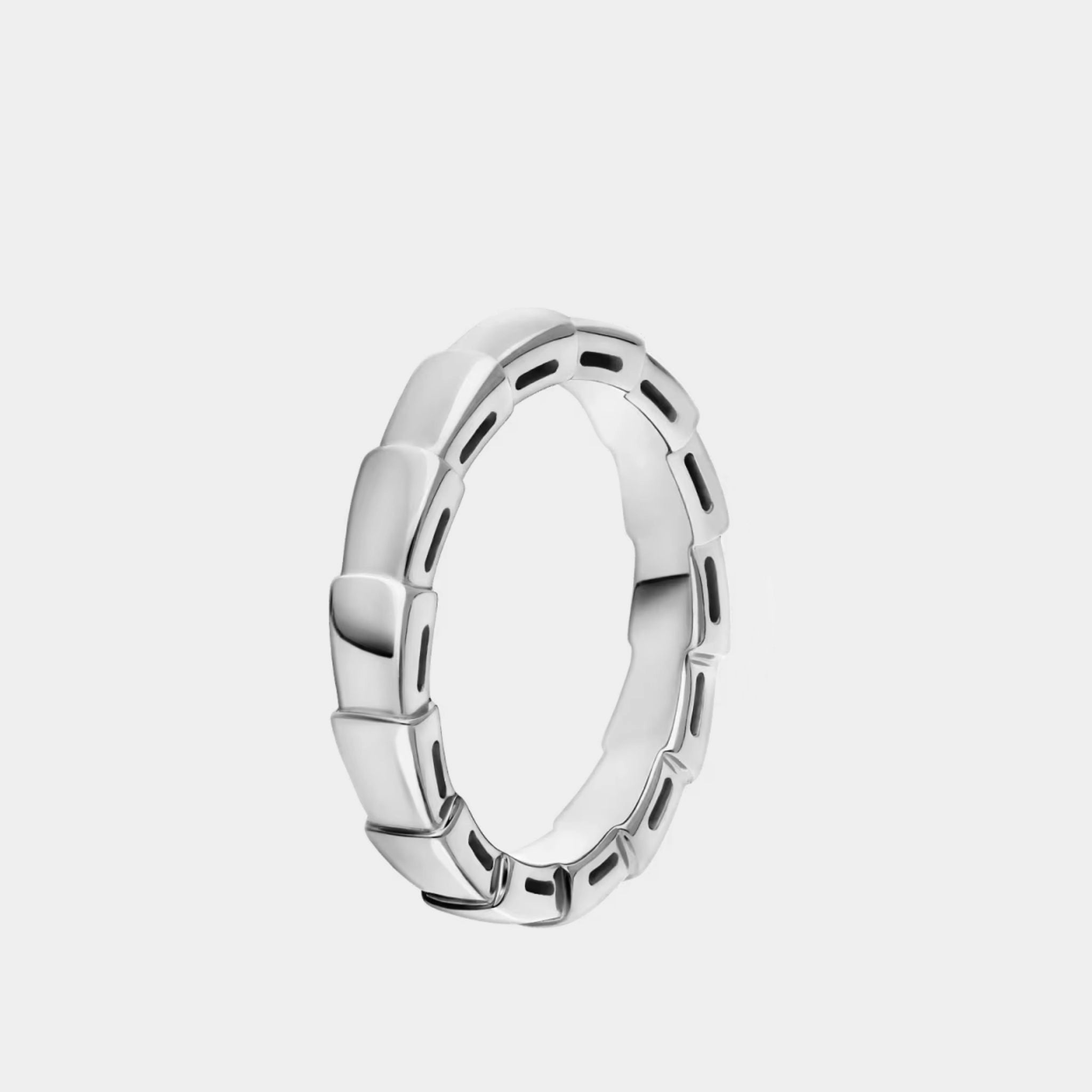 Bvlgari Serpenti Viper Ring Band, White Gold, Side
