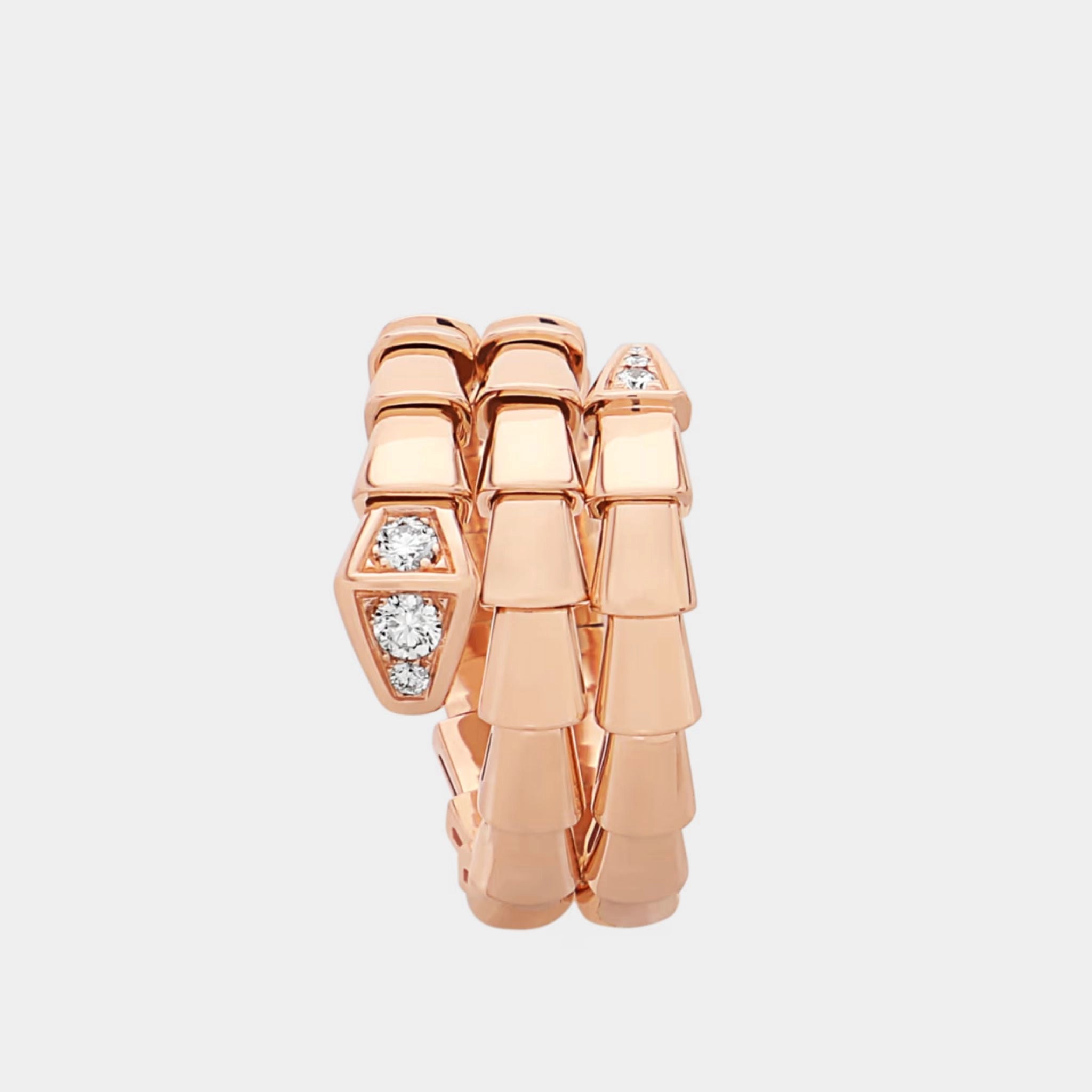 Serpenti Viper Ring Rose Gold, Front