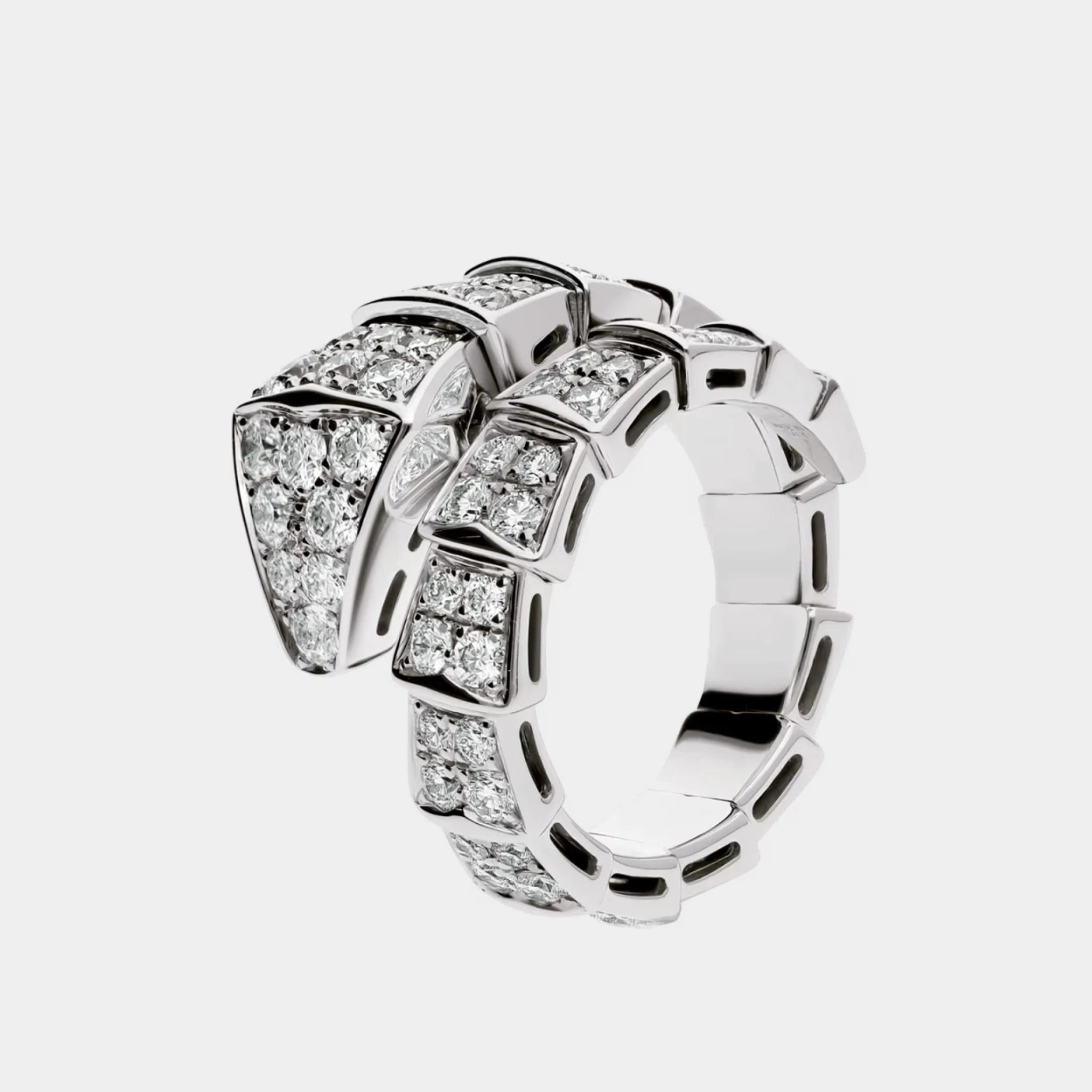 Serpenti Viper White Gold Diamond Ring, Side