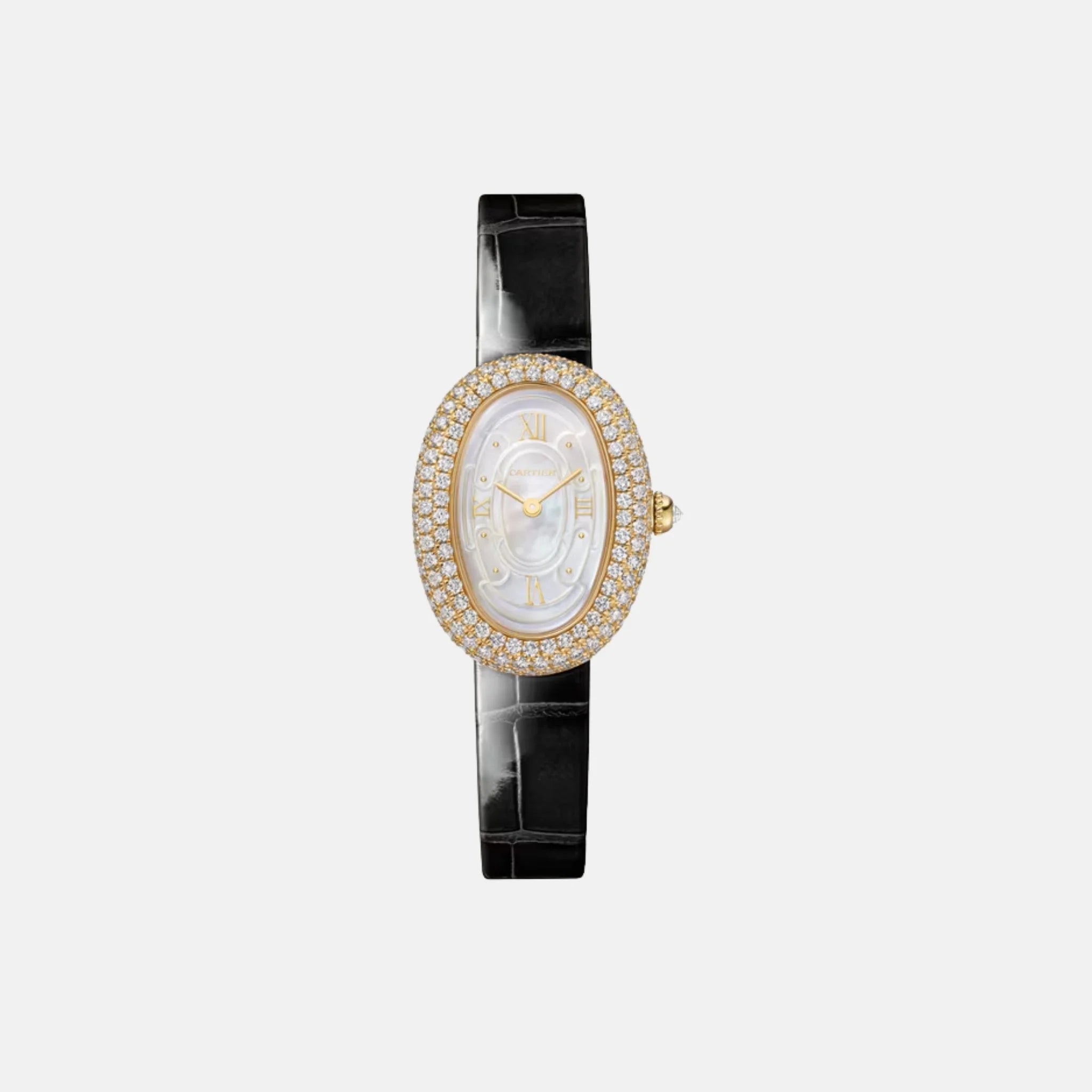 Cartier Baignoire Small 18K Yellow Gold Diamond Set WJBA0043