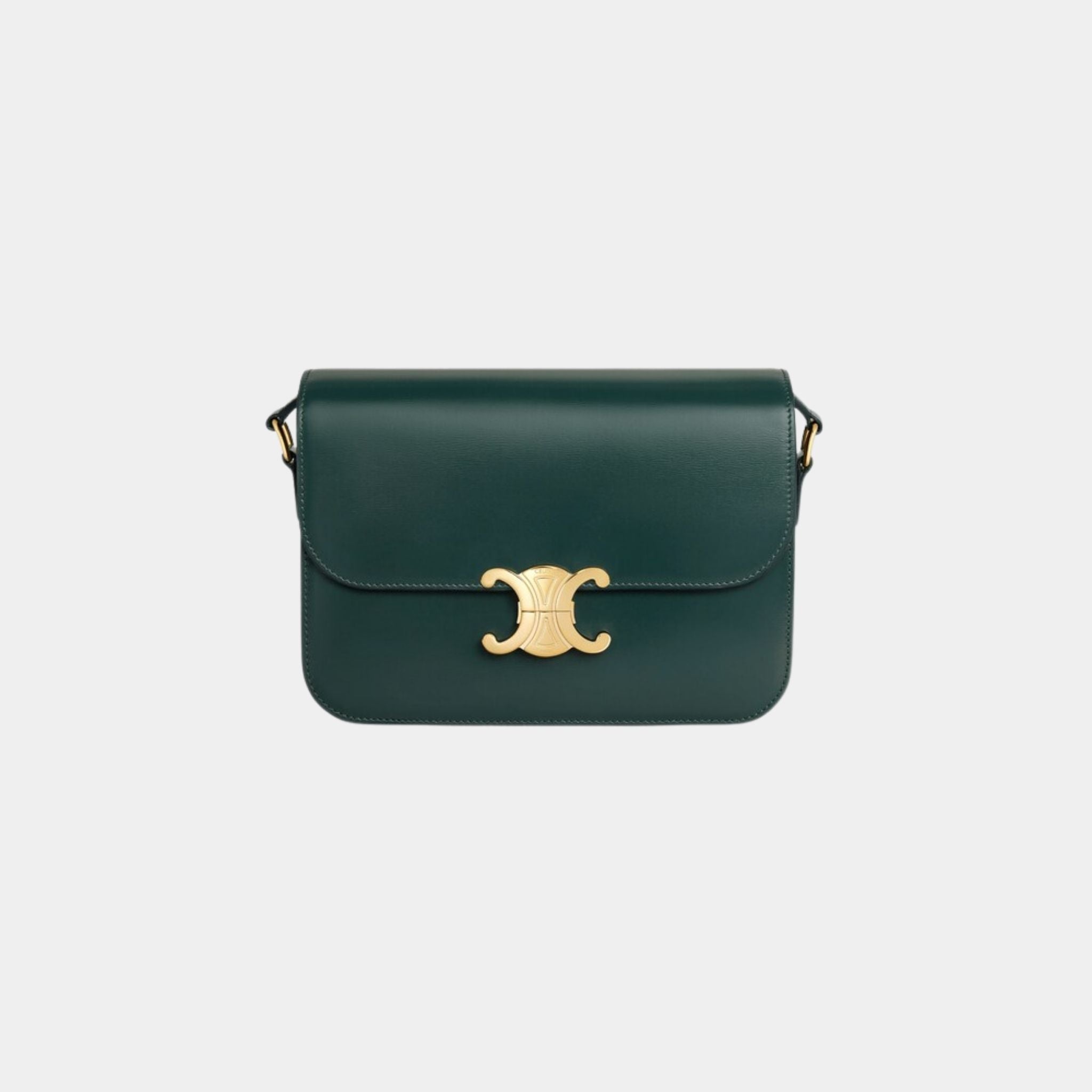 Celine Classique Triomphe Bag In Shiny Calfskin Handbag, Amazone