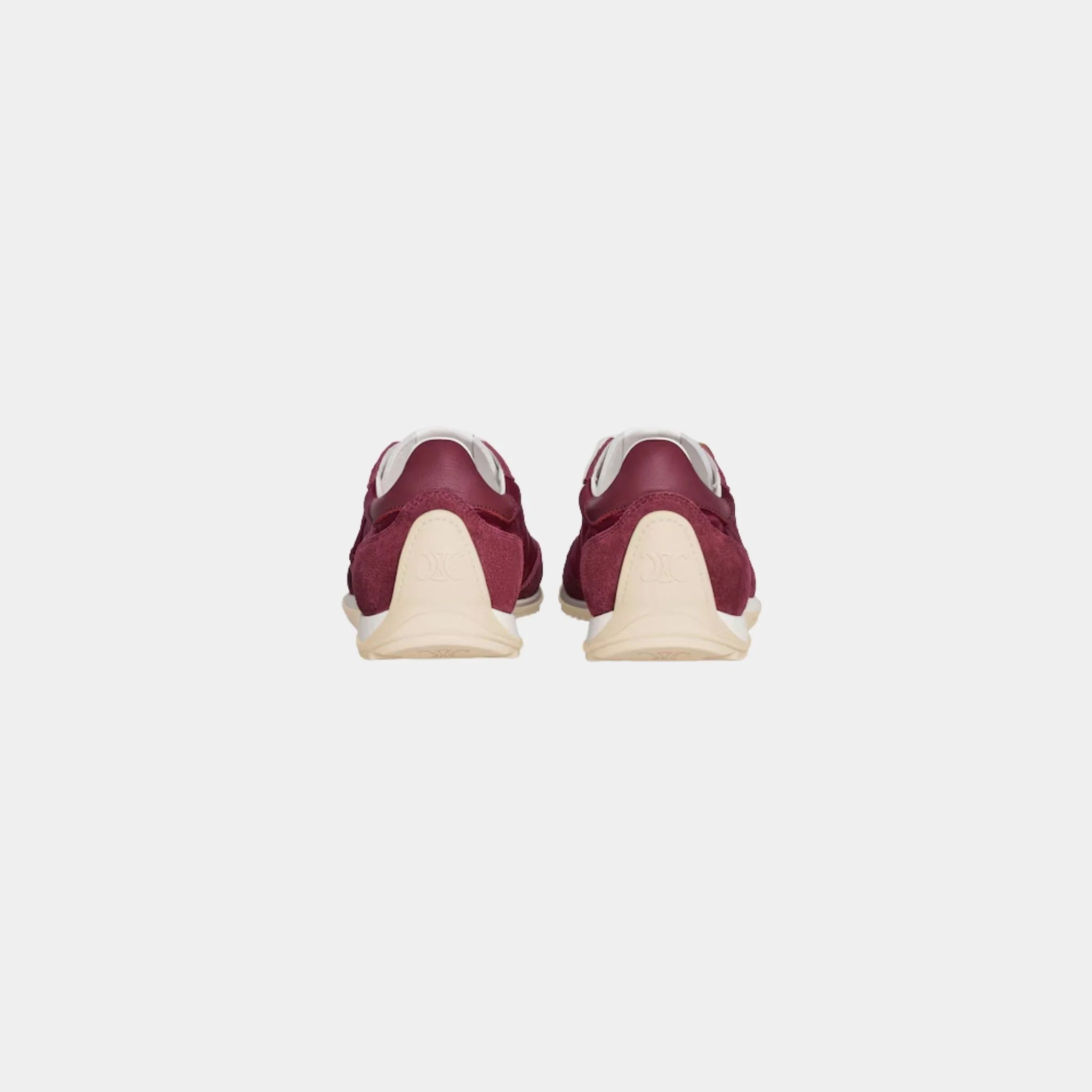Celine Racer Sneaker With Triomphe in Nylon, Suede & Calfskin, Burgundy, Back