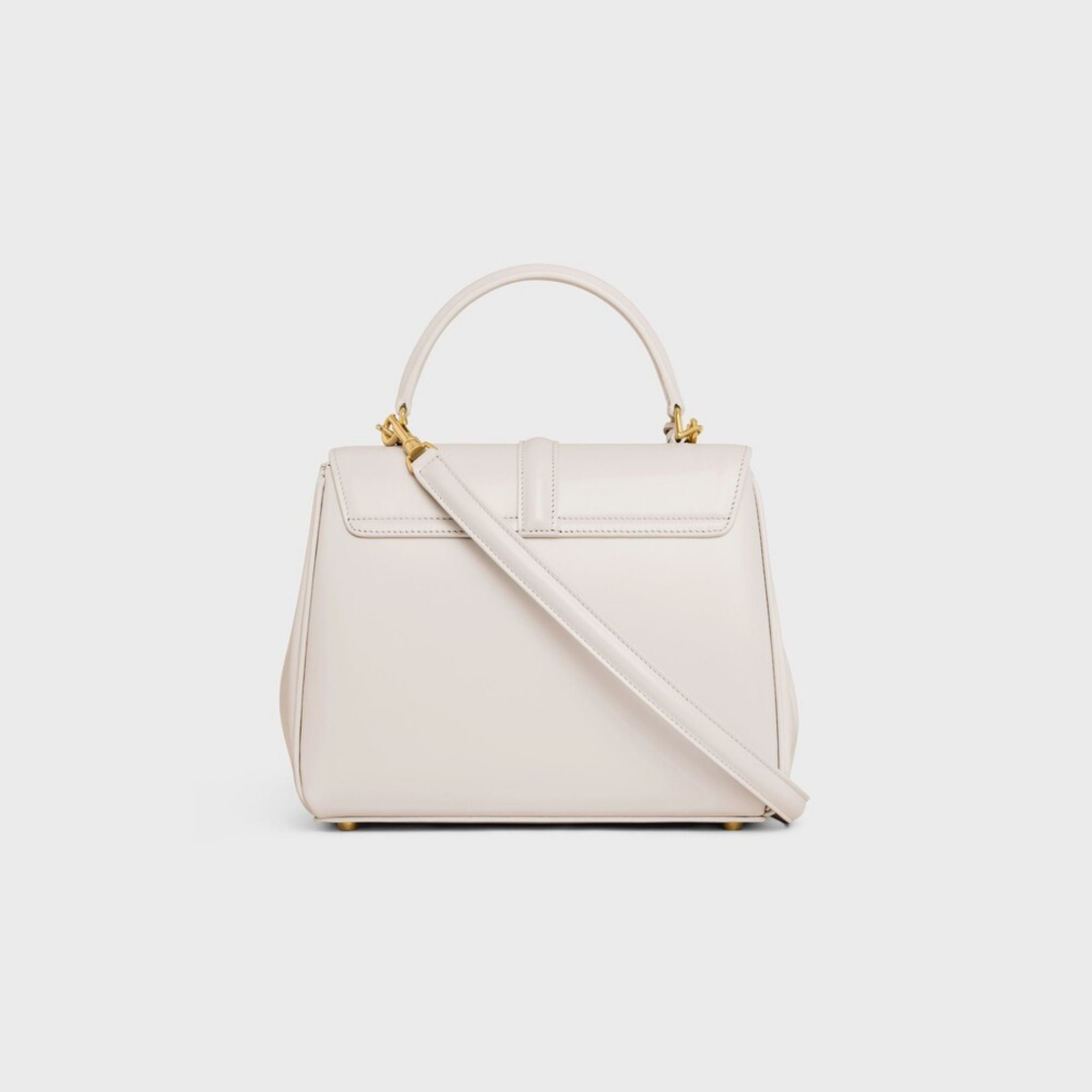 Celine Small 16 Bag In Satinated Calfskin Handbag, Rice, Back