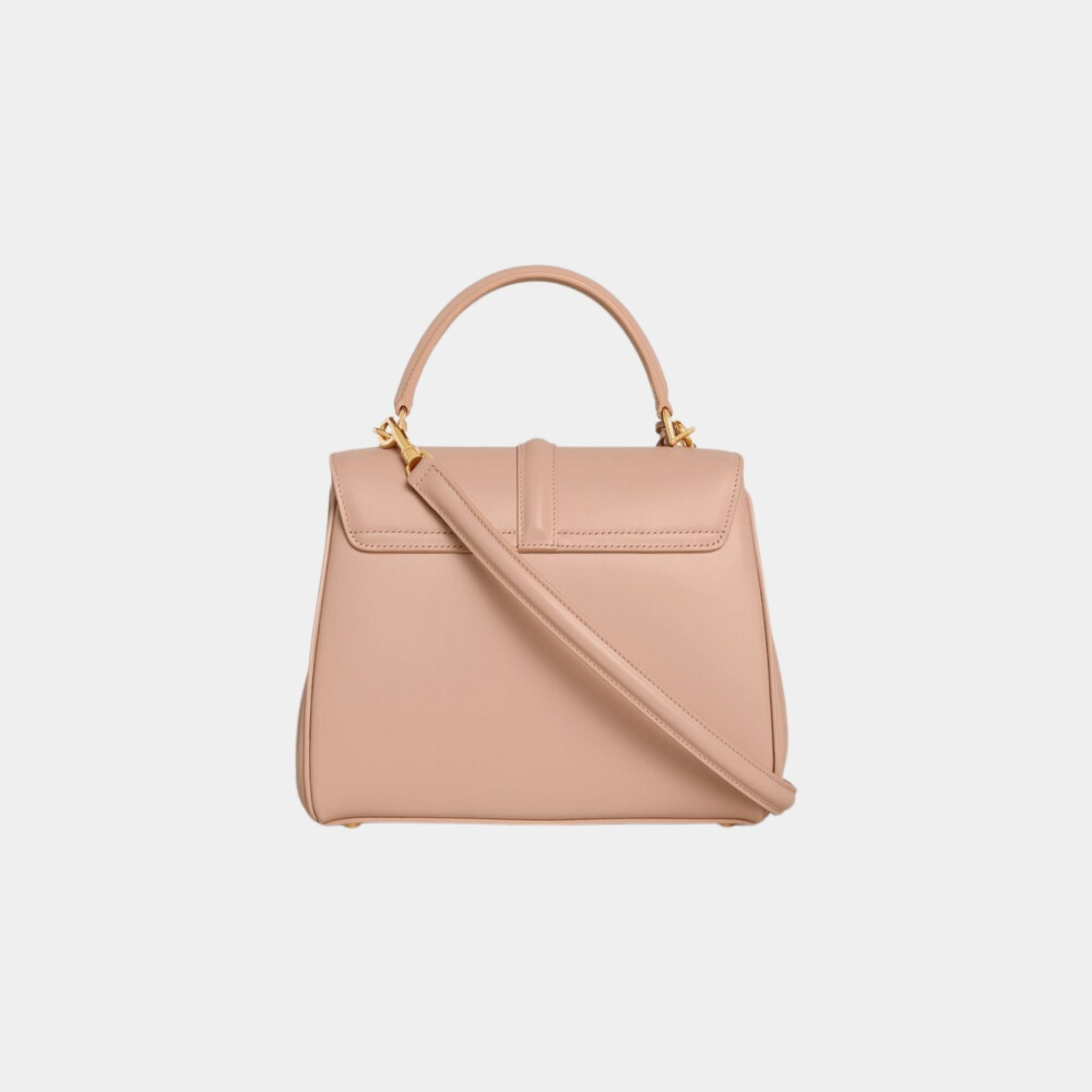 Celine Small 16 Bag In Satinated Calfskin Handbag, Soft Peach, Back