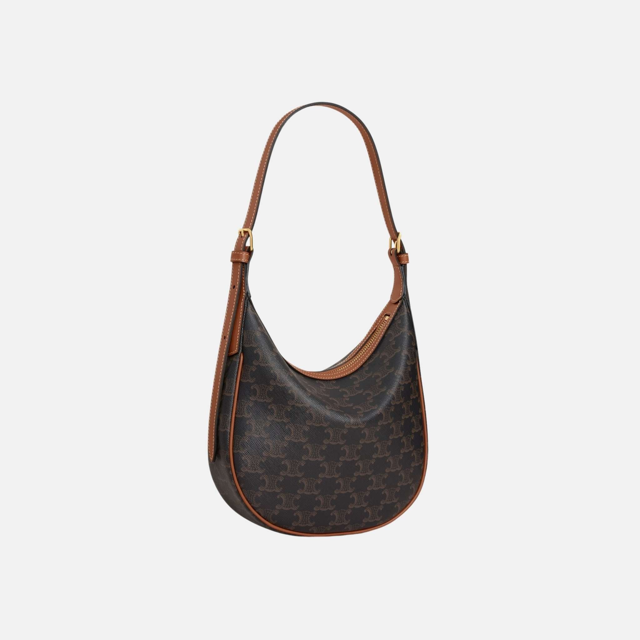Celine Small Heloïse Bag In Triomphe Canvas And Calfskin, Side