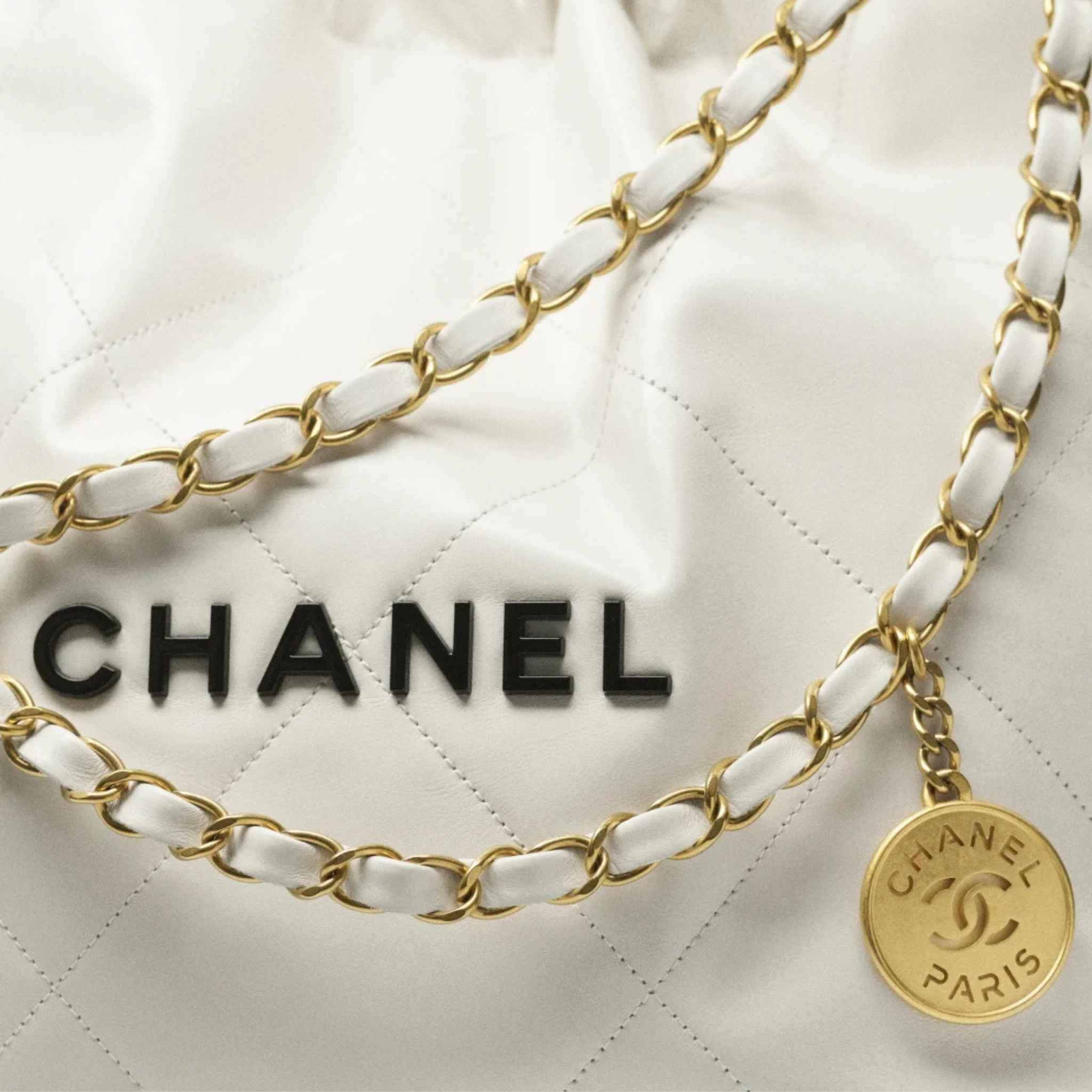 CHANEL 22 Small Handbag Calfskin, Close