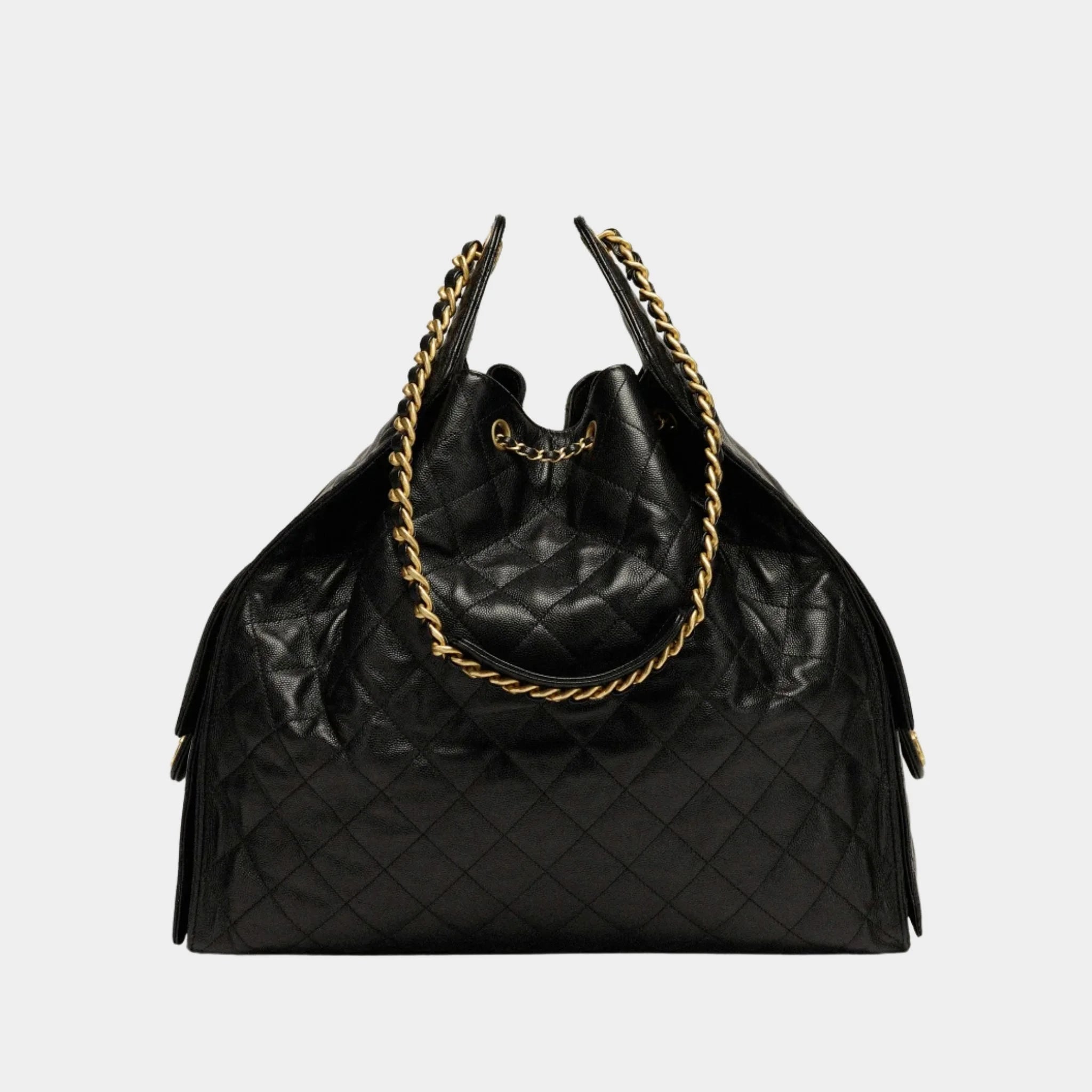 Chanel 25 Large Handbag Grained Calfskin And Gold Tone Metal