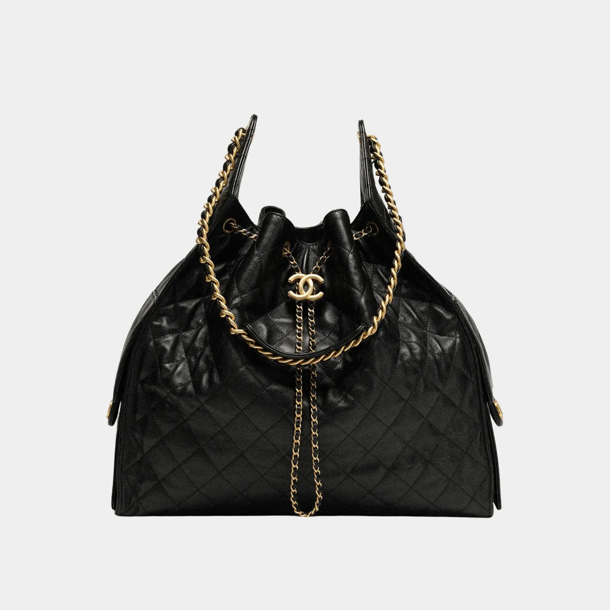Chanel 25 Large Handbag Grained Calfskin And Gold Tone Metal