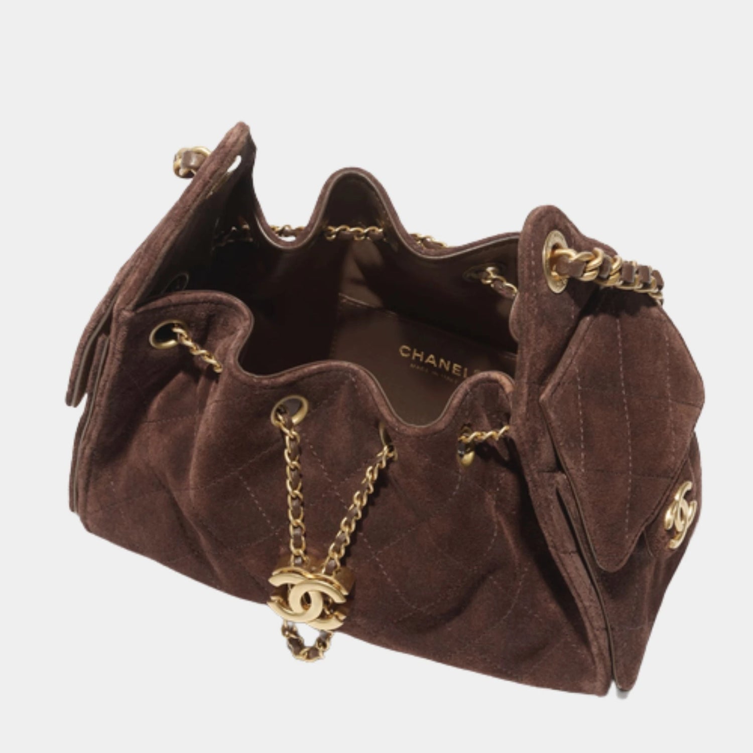 25 Mini Handbag Suede Calfskin & Gold Metal