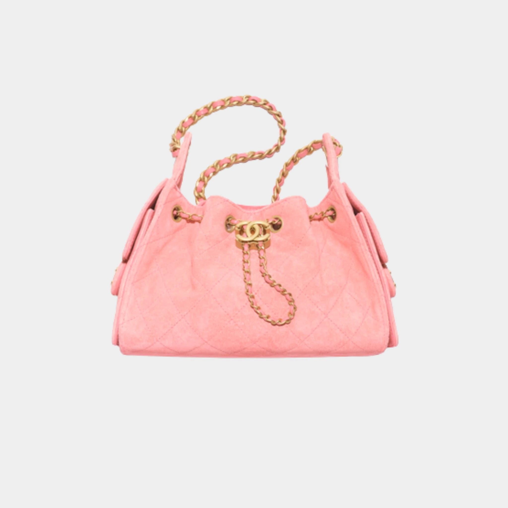 25 Mini Handbag Suede Calfskin & Gold Metal