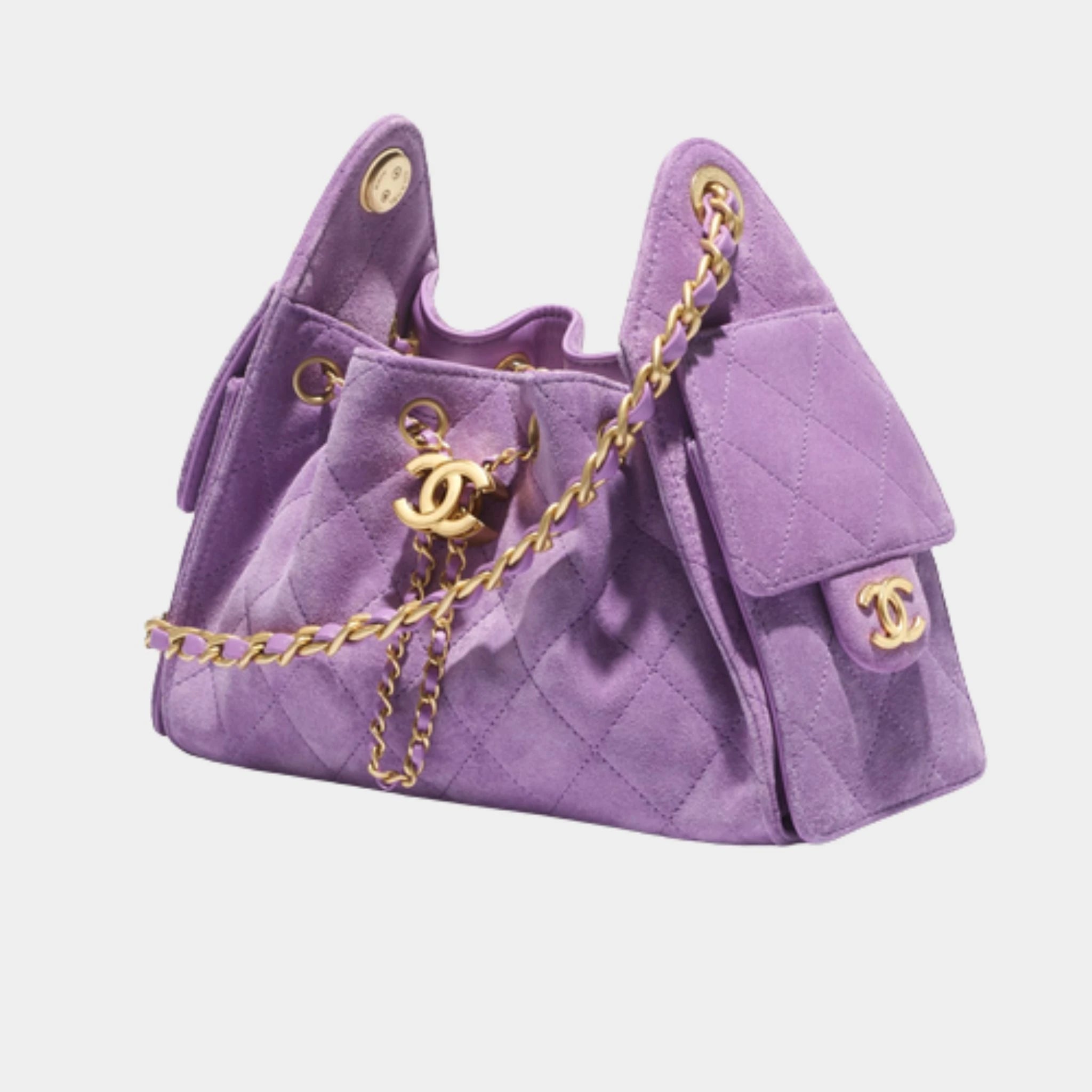 25 Mini Handbag Suede Calfskin & Gold Metal
