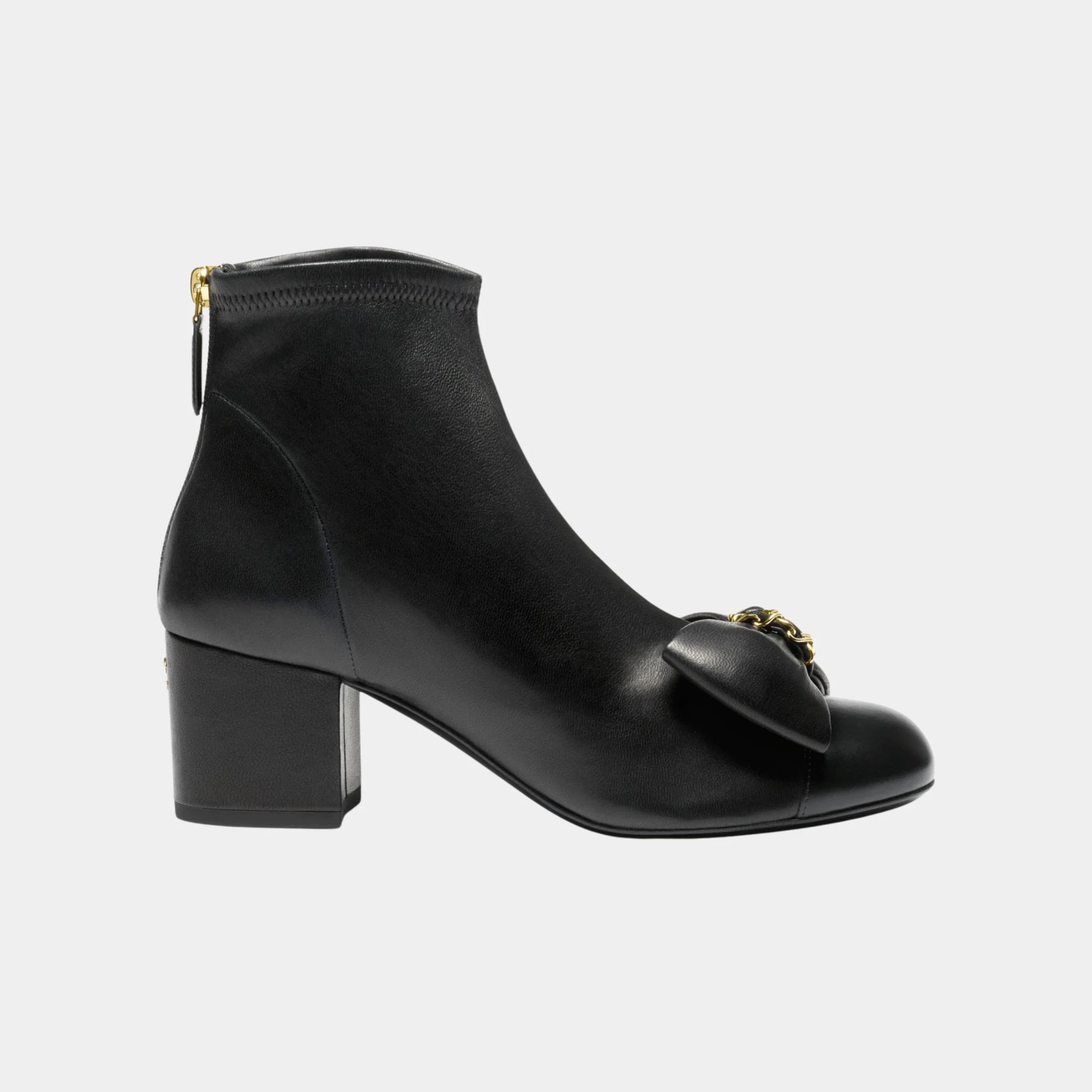 Chanel Ankle Boots in Stretch Lambskin, Black, Side