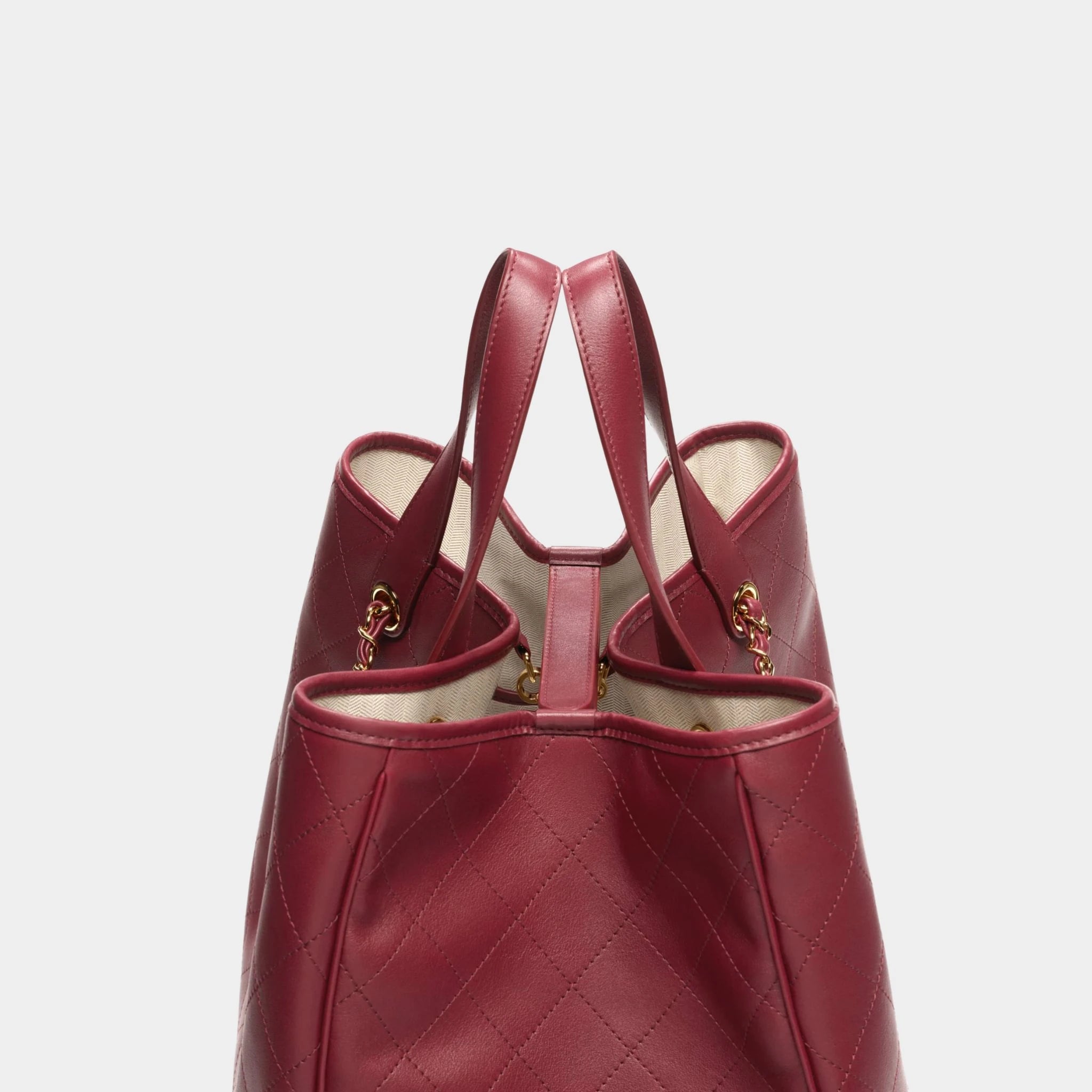 Chanel Large Tote Calfskin & Gold-Tone Metal Burgundy
