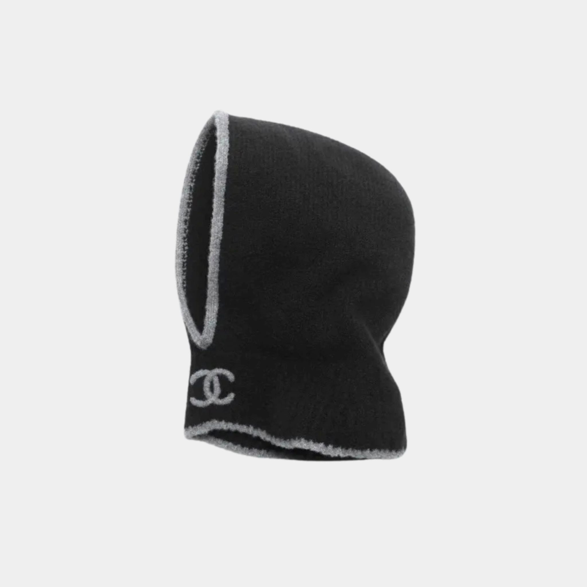 Chanel Balaclava Cashmere & Silk Black & Dark Grey, Front
