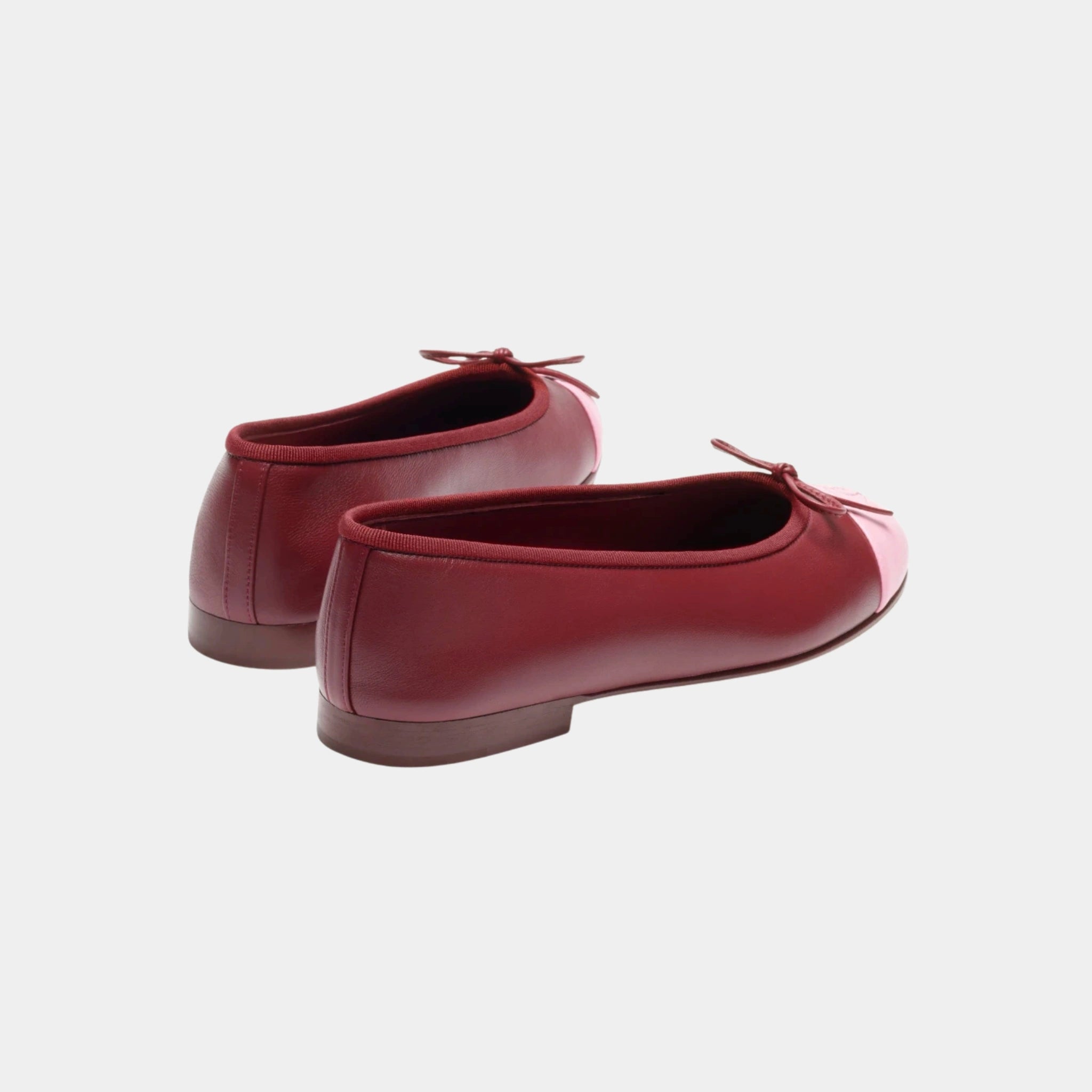 Chanel Ballet Flats in Lambskin Burgundy & Pink, Back