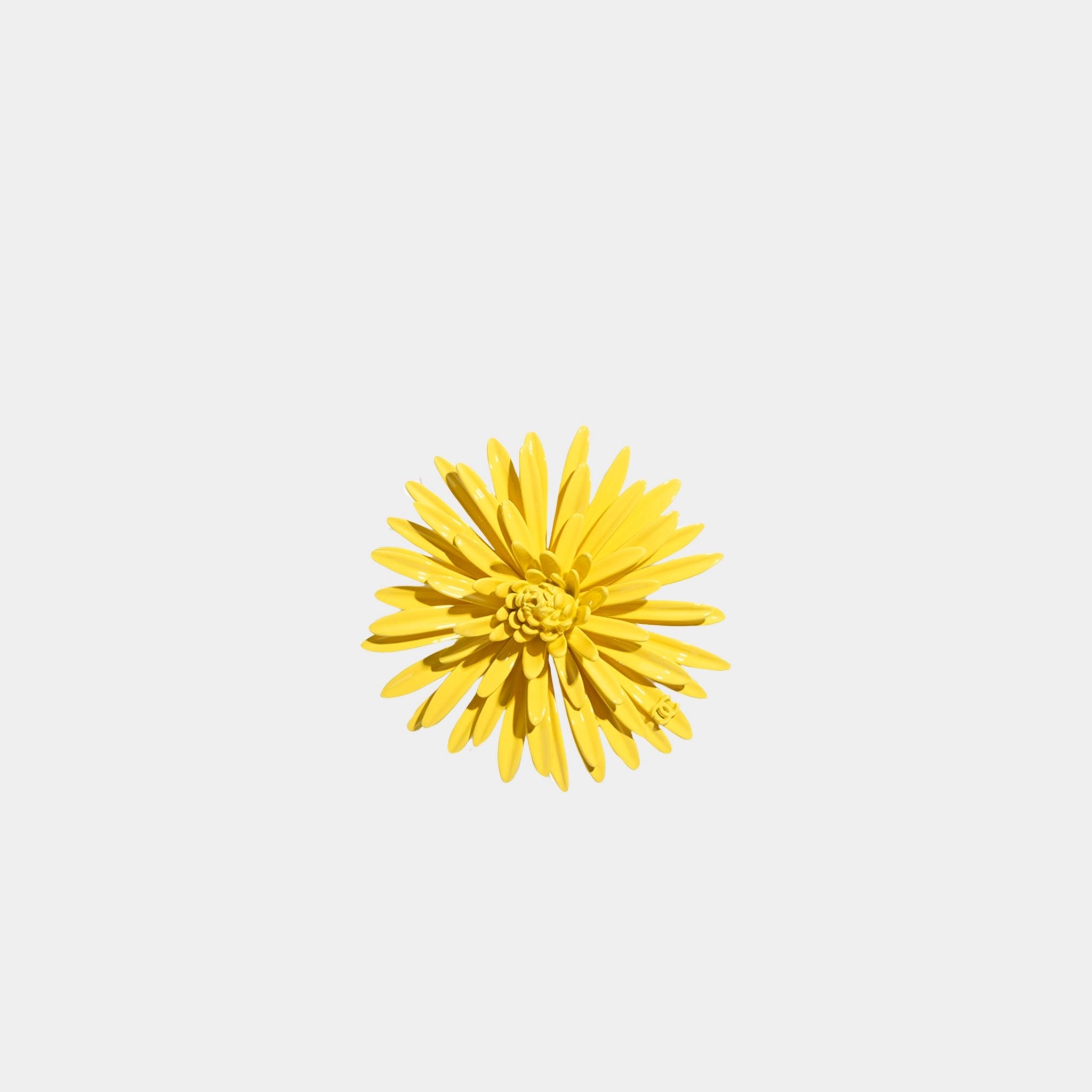 Chanel Brooch Metal & Resin, Yellow, Front