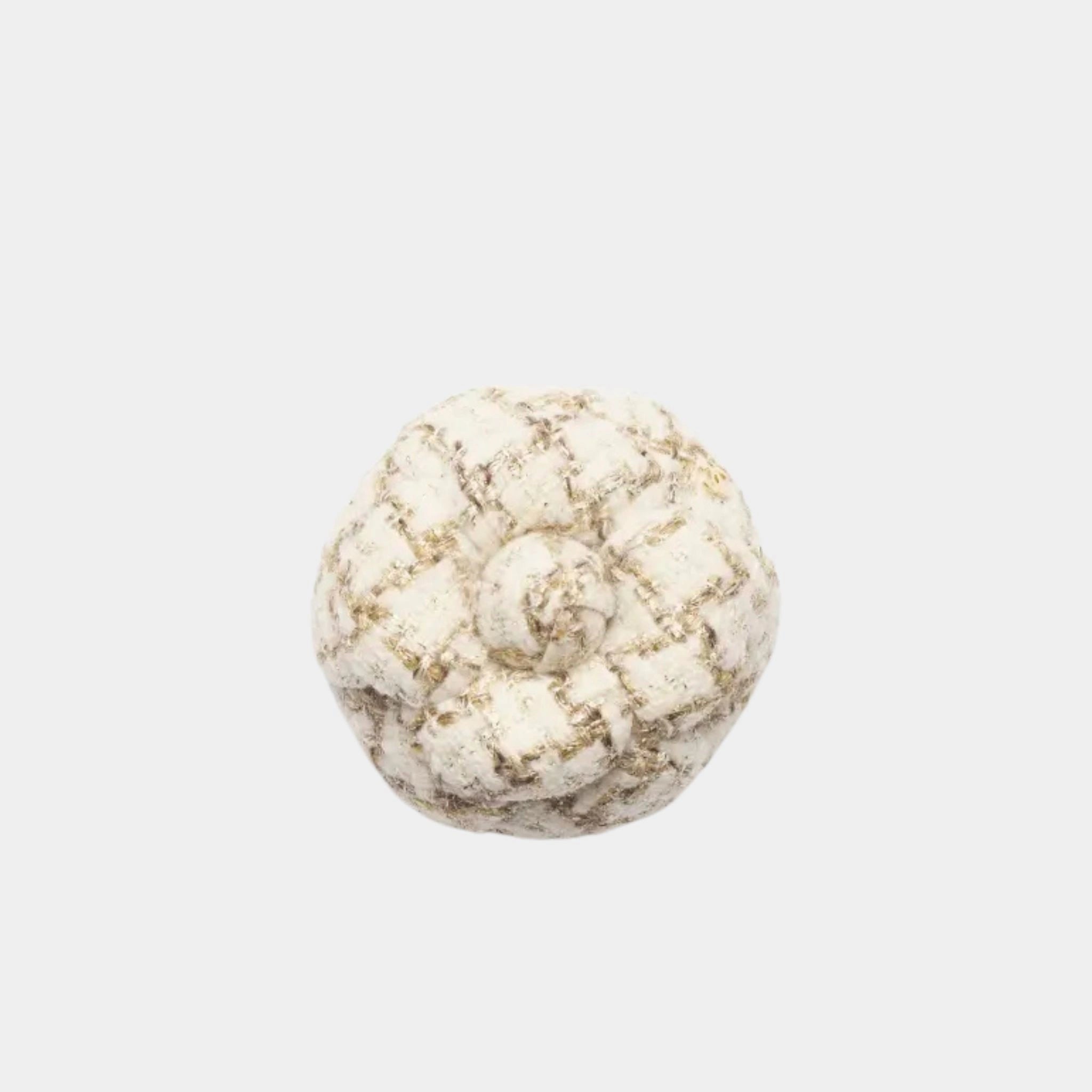 Chanel Camellia Wool & Tweed , Ecru, beige & gold, Front