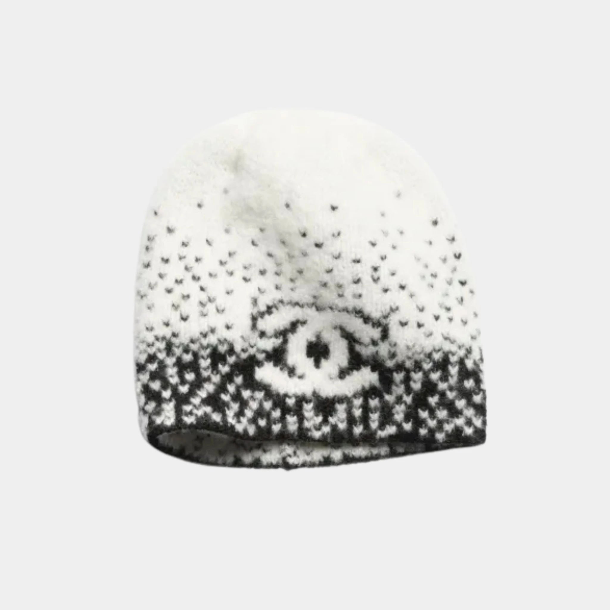 Chanel Cap Cashmere & wool - Black & White, Front