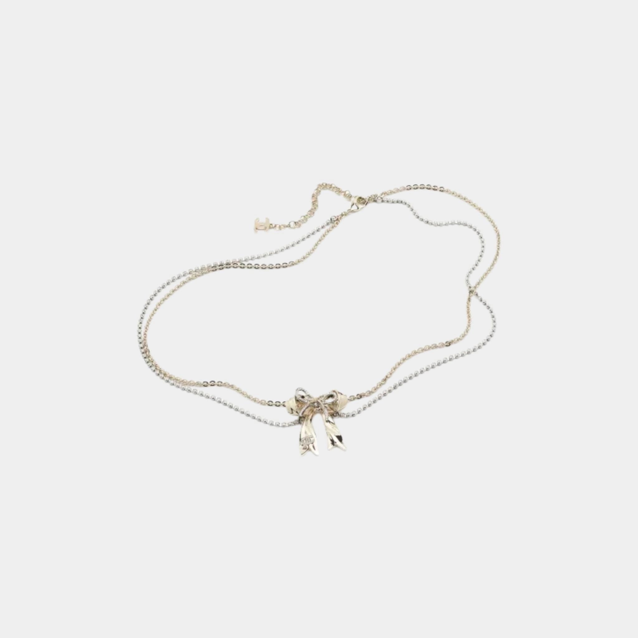 Chanel Chain belt Metal & Rhinestones Silver Gold & Crystal, Front