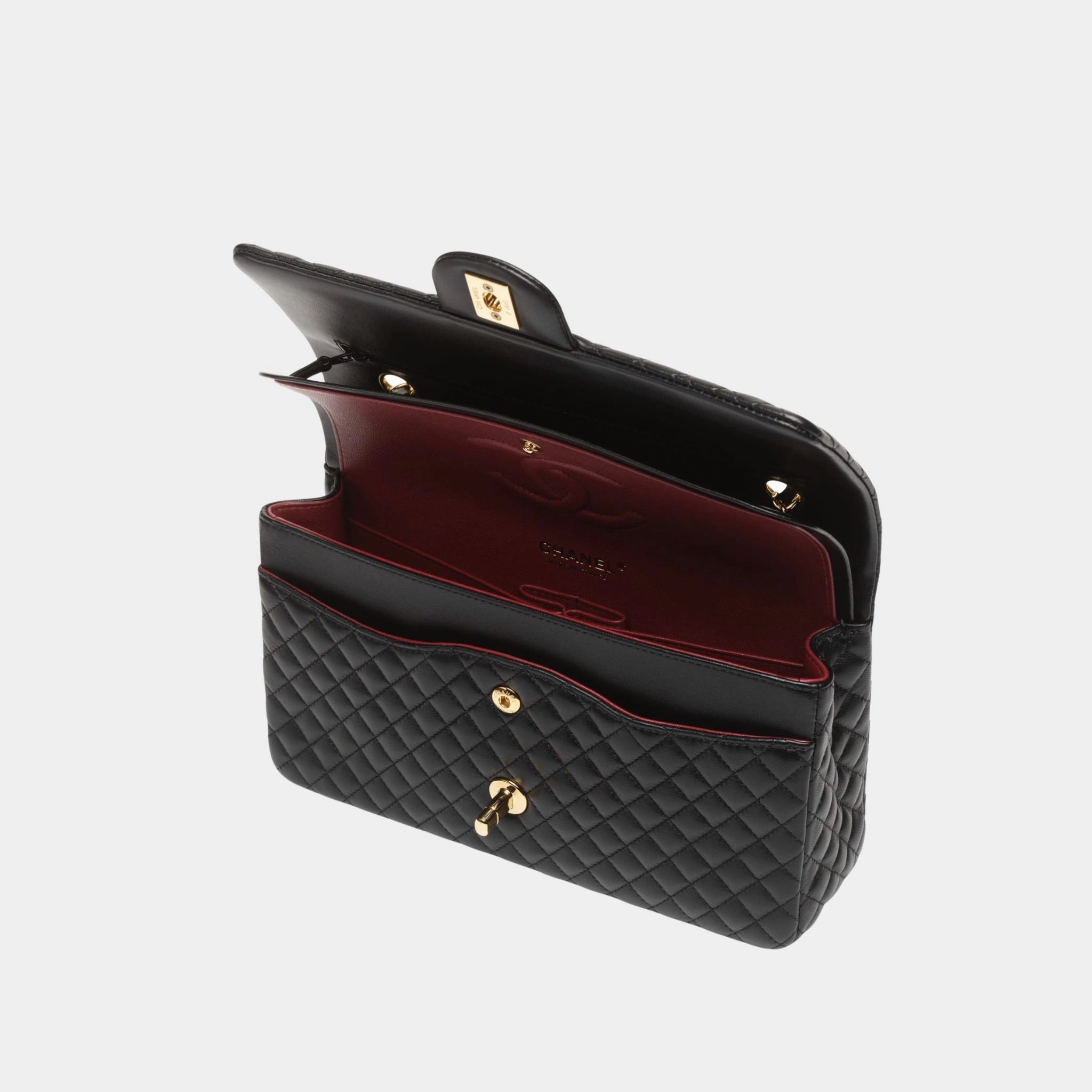 Chanel Classic 11.12 Handbag Lambskin Black