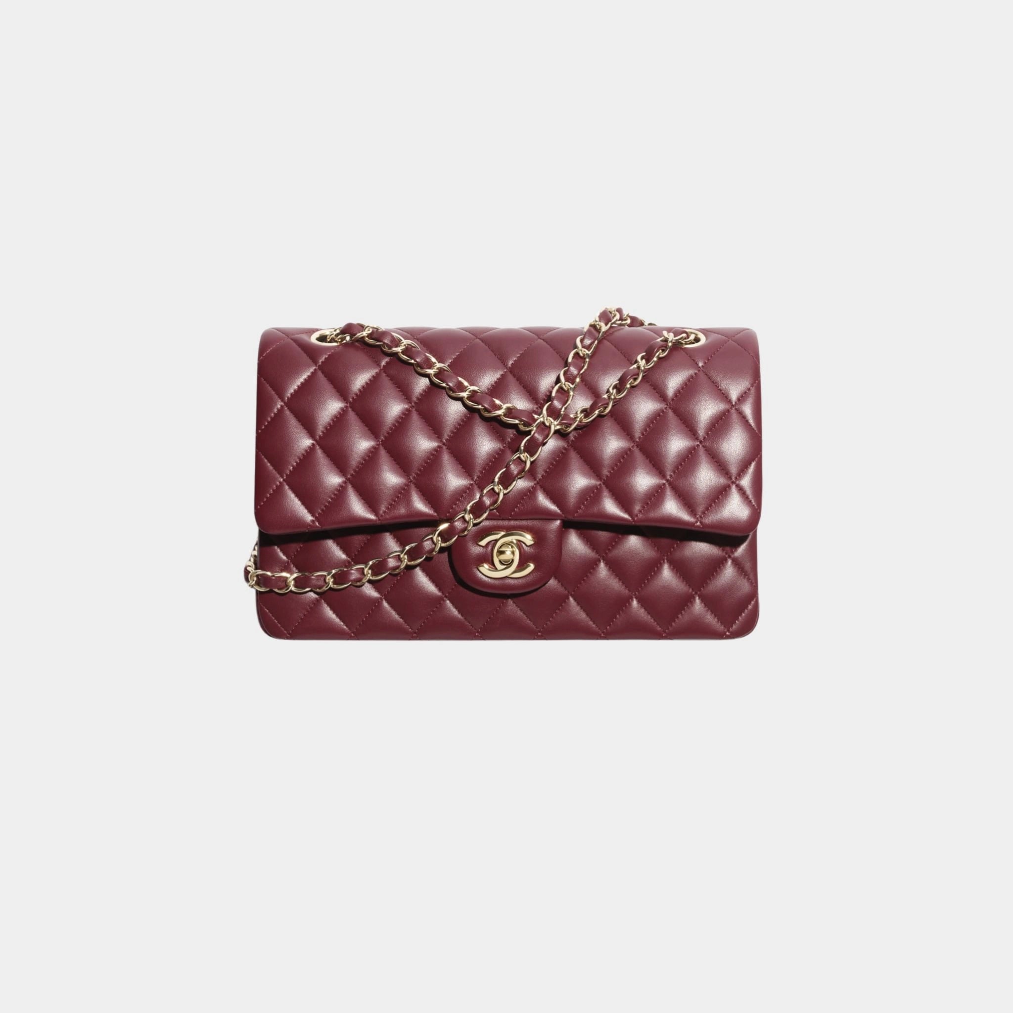 Classic 11.12 Handbag Lambskin, Burgundy, Front
