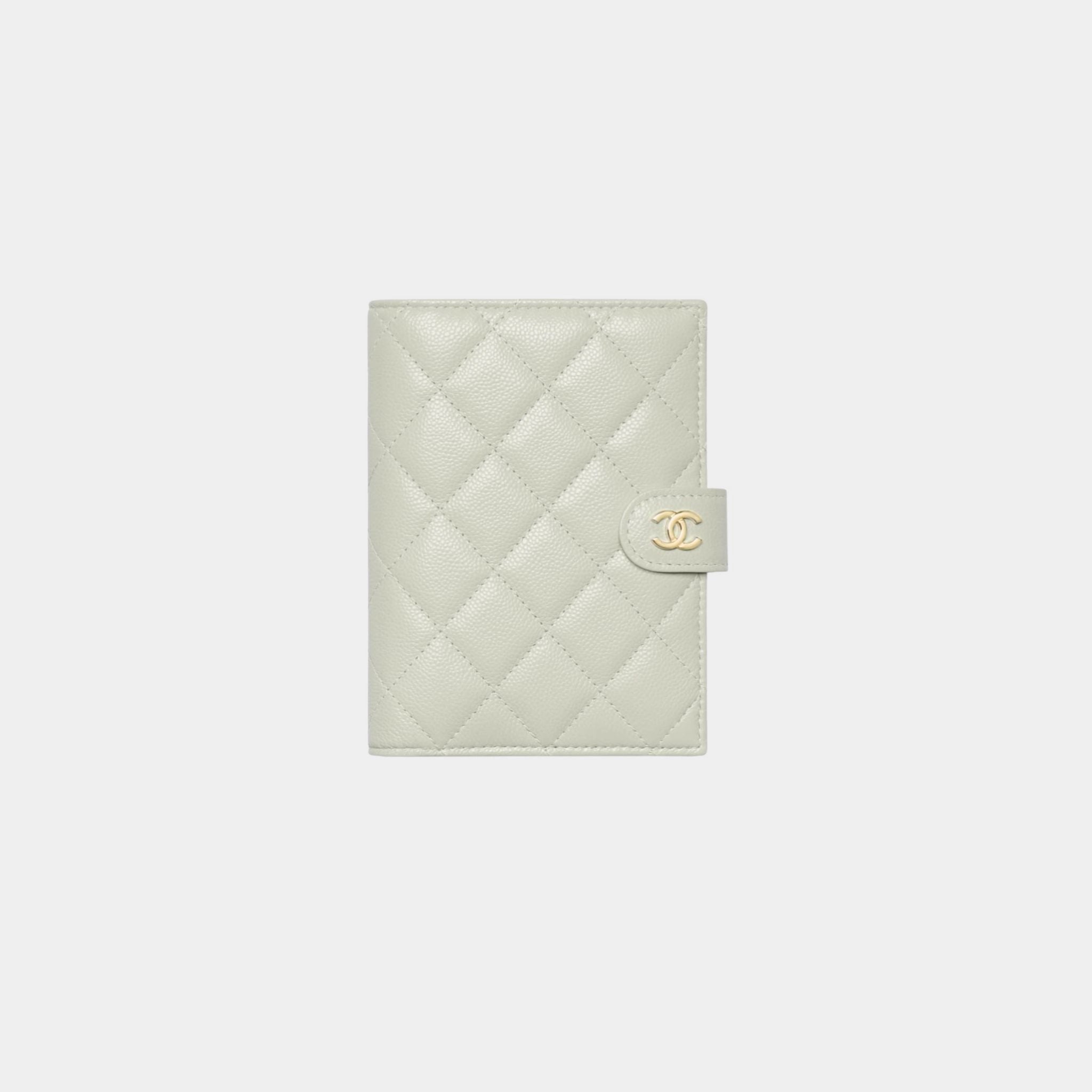 Chanel Classic Passport Holder Grained Shiny Calfskin & Gold Metal, Front