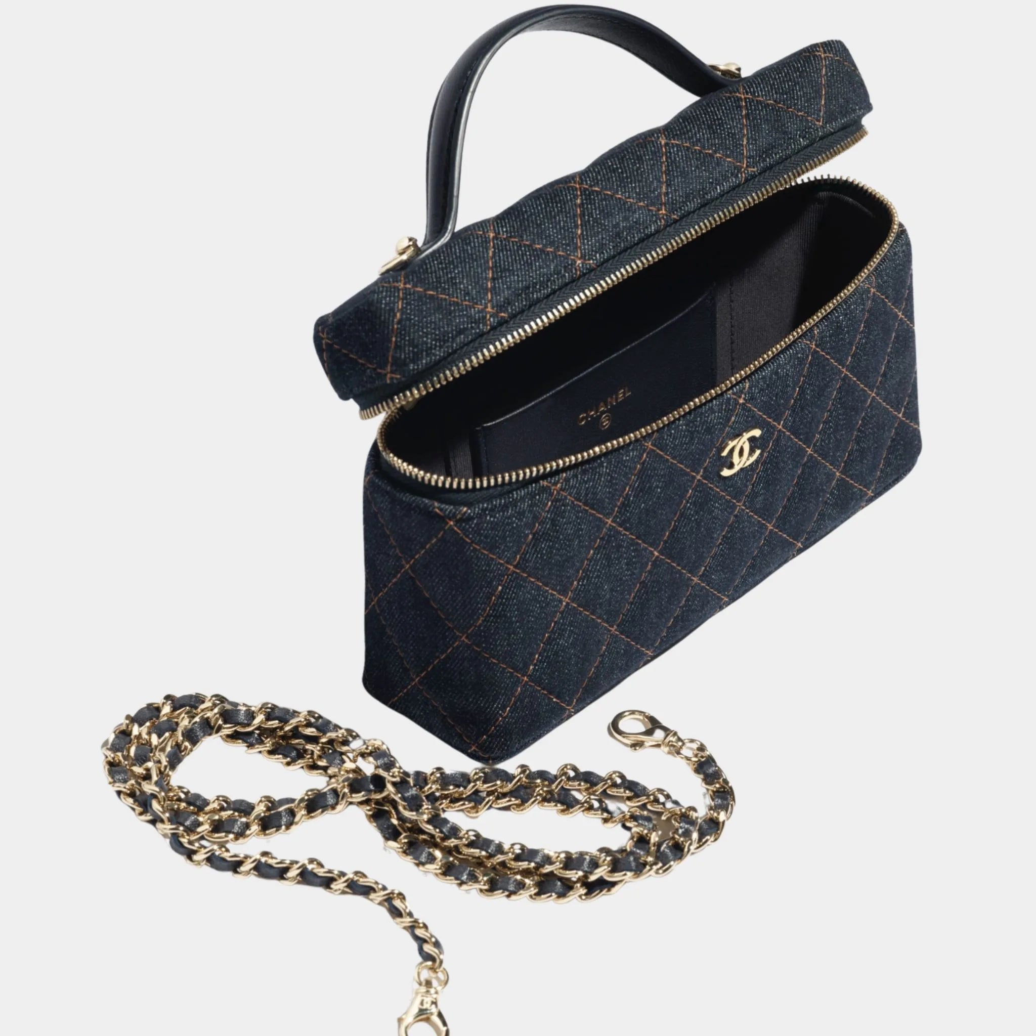 Classic Vanity With Chain Demin & Gold Metal