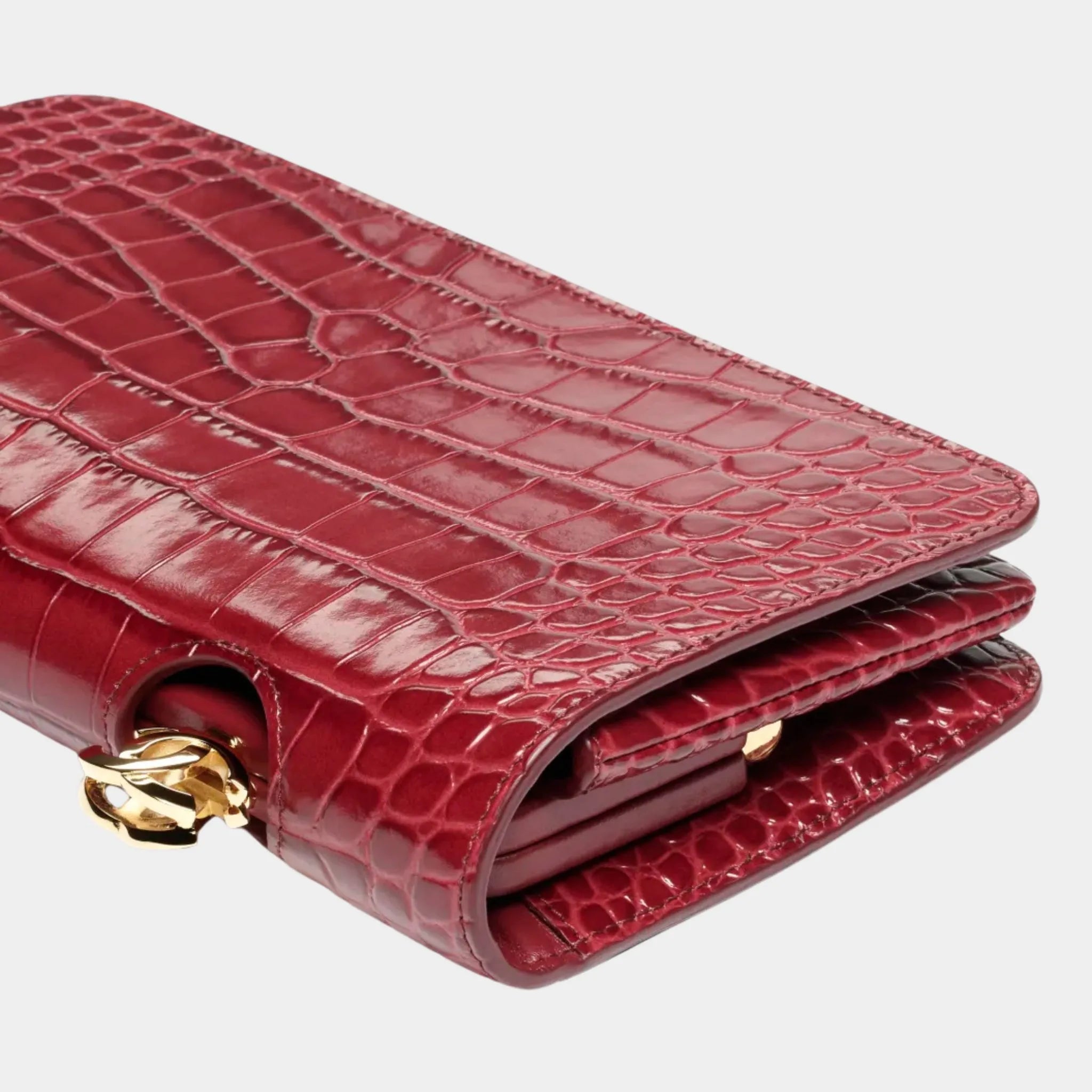 Chanel Clutch Bag Crocodile-Embossed Calfskin & Gold-Tone Metal