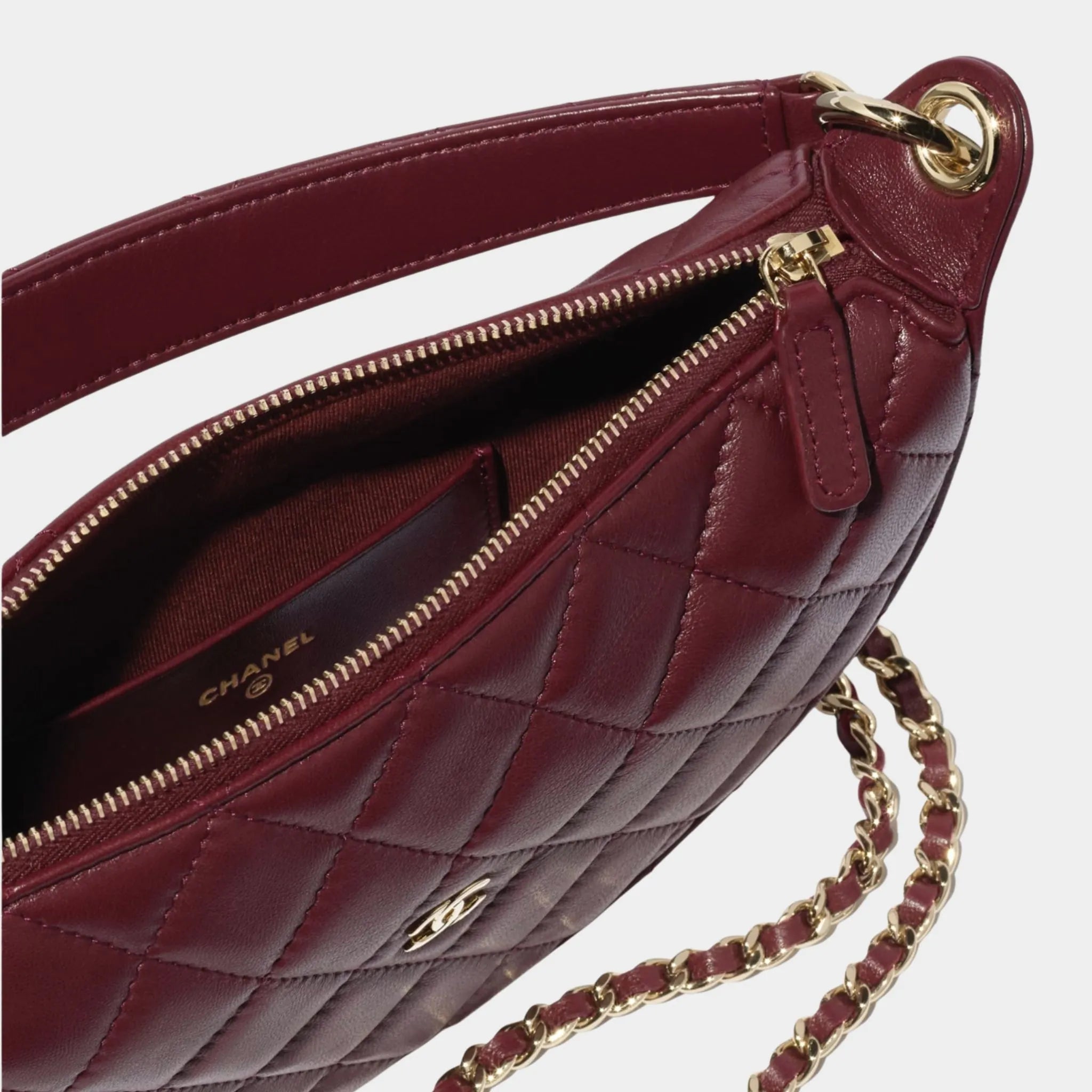 Chanel Clutch With Chain Lambskin Dark Burgundy