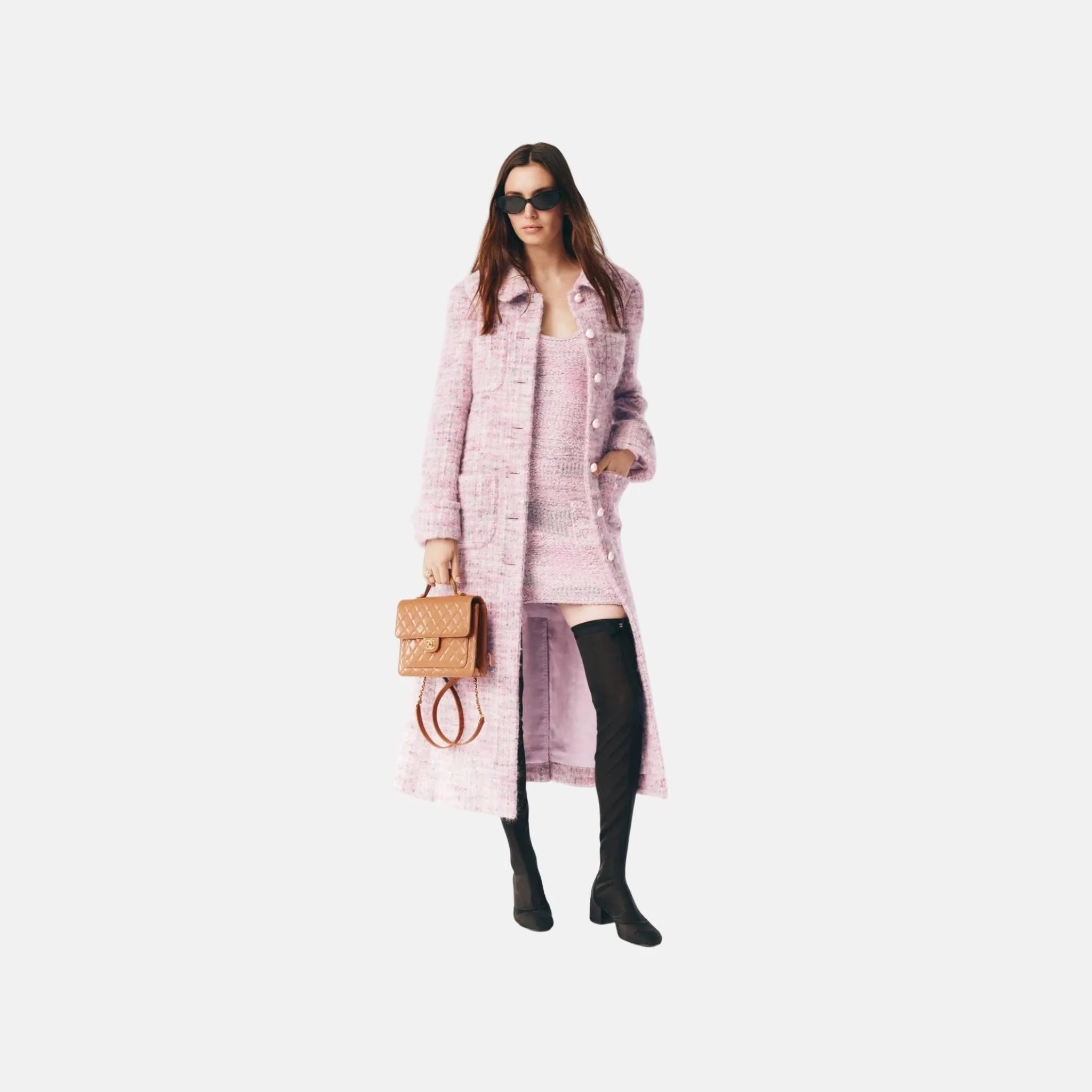 Chanel Coat in Wool and Mohair Tweed, Front