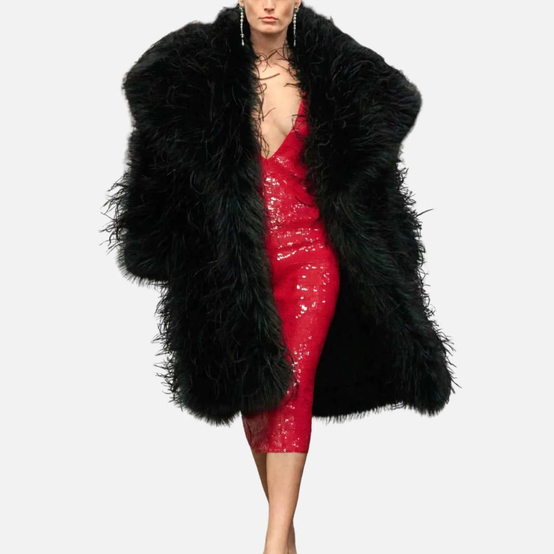Chanel Coat Mixed Fibers in Black