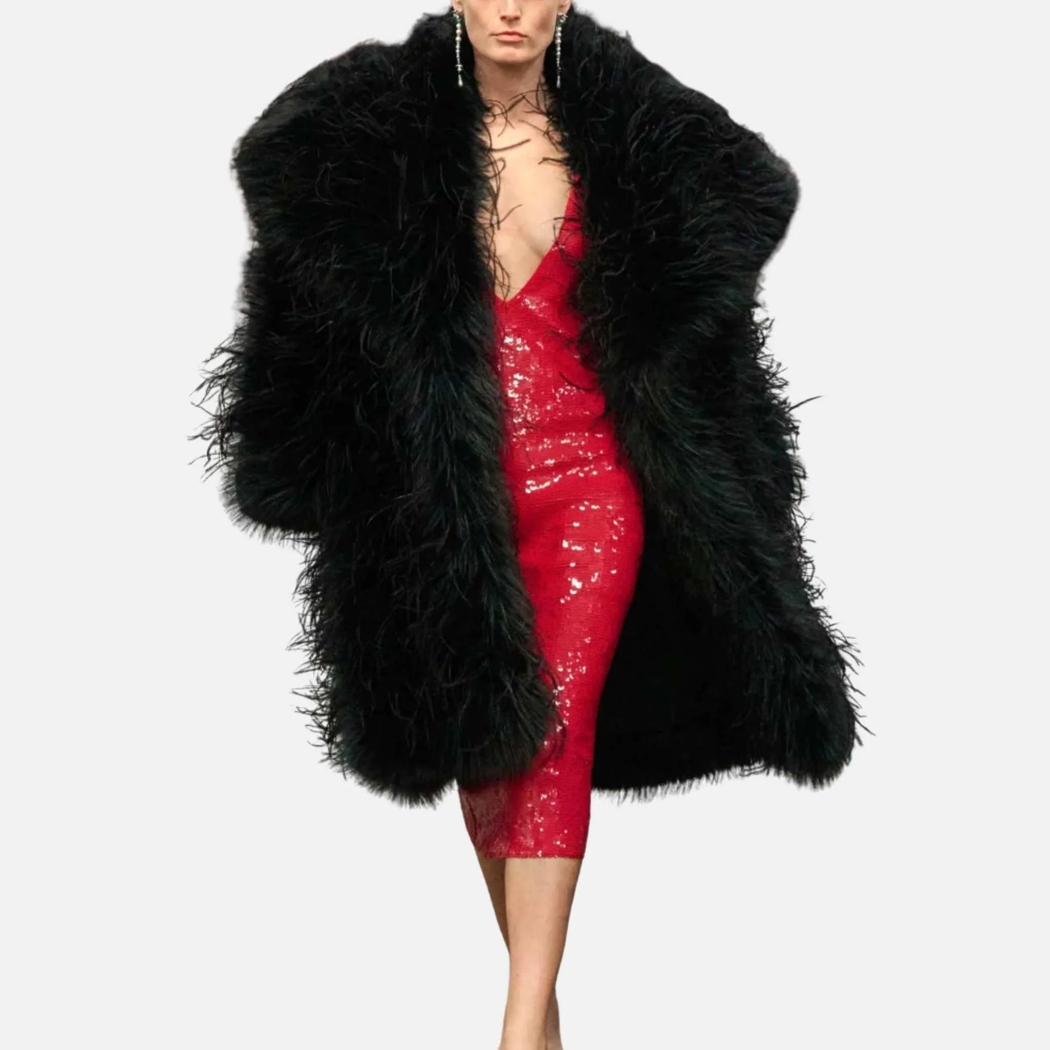 Chanel Coat Mixed Fibers in Black