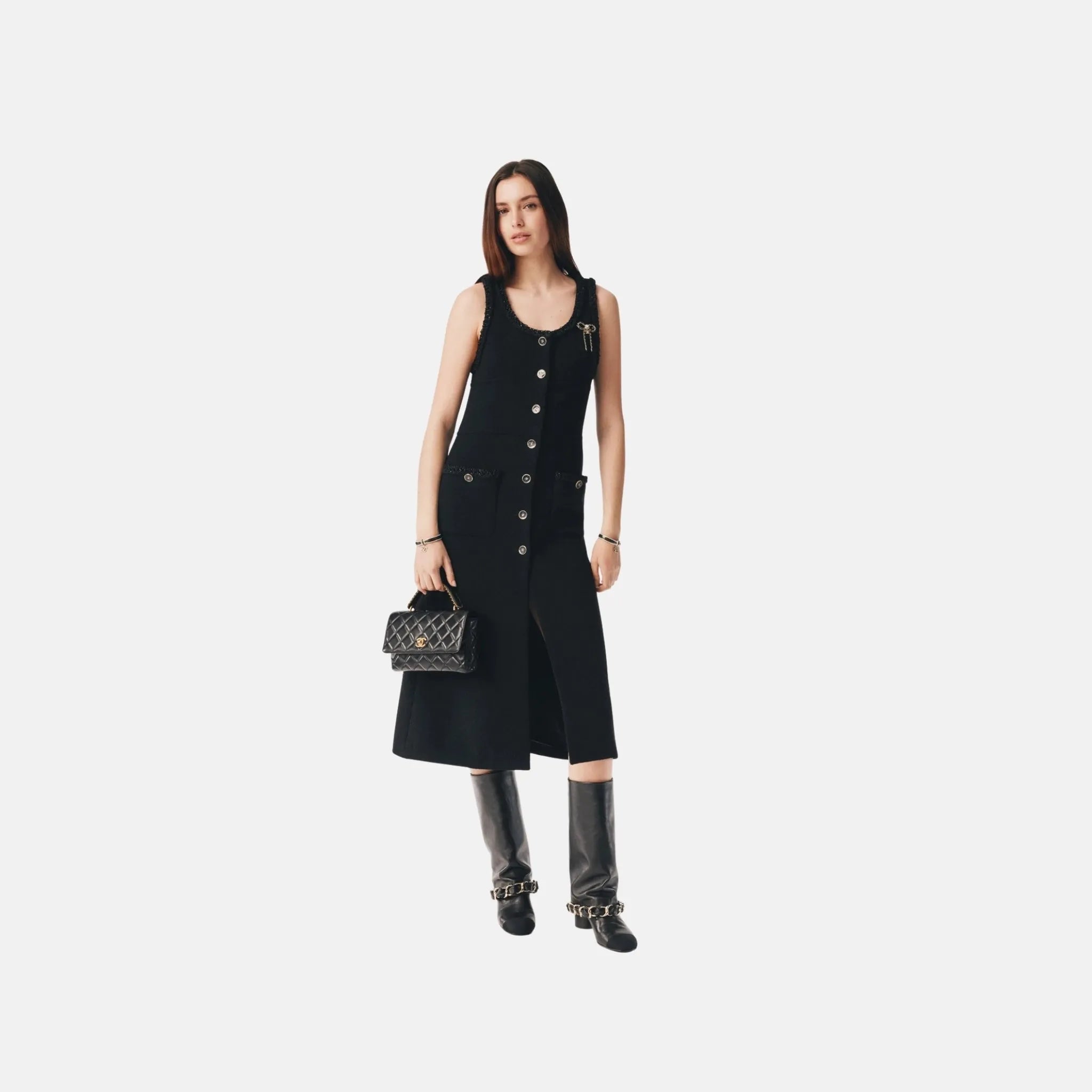 Chanel Dress in Wool Tweed, Front