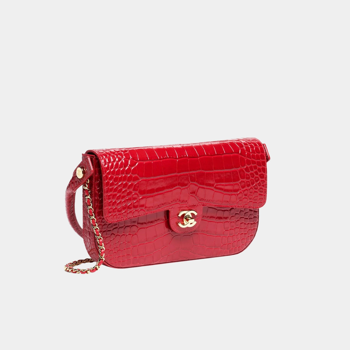 Chanel Flap Bag With Handle Calfskin & Gold-Tone metal